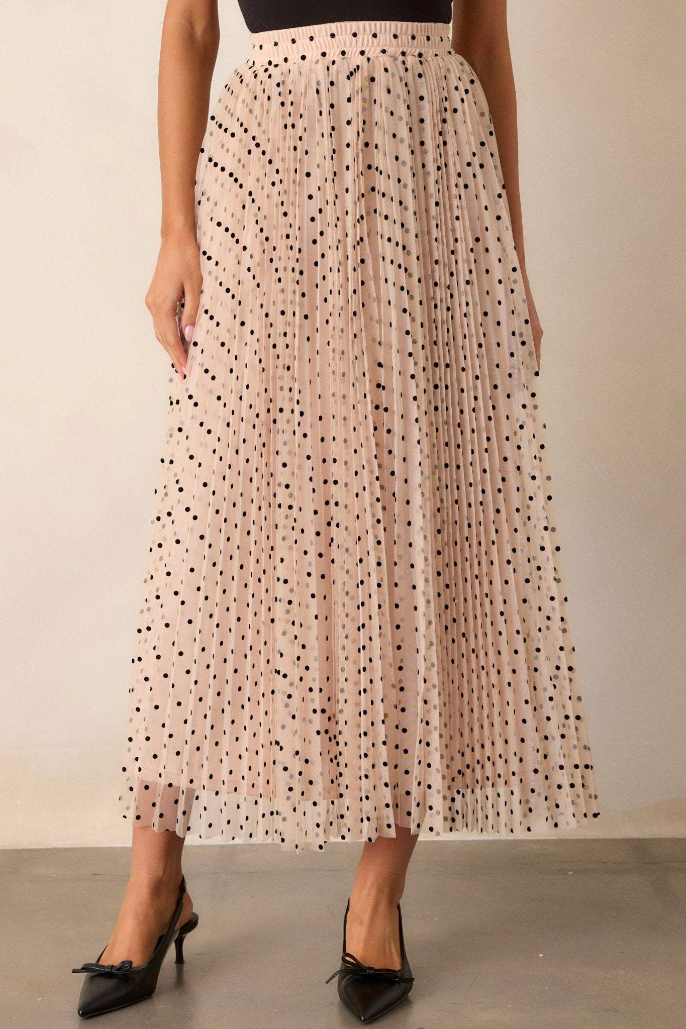 Polka dot maxi skirt fashion