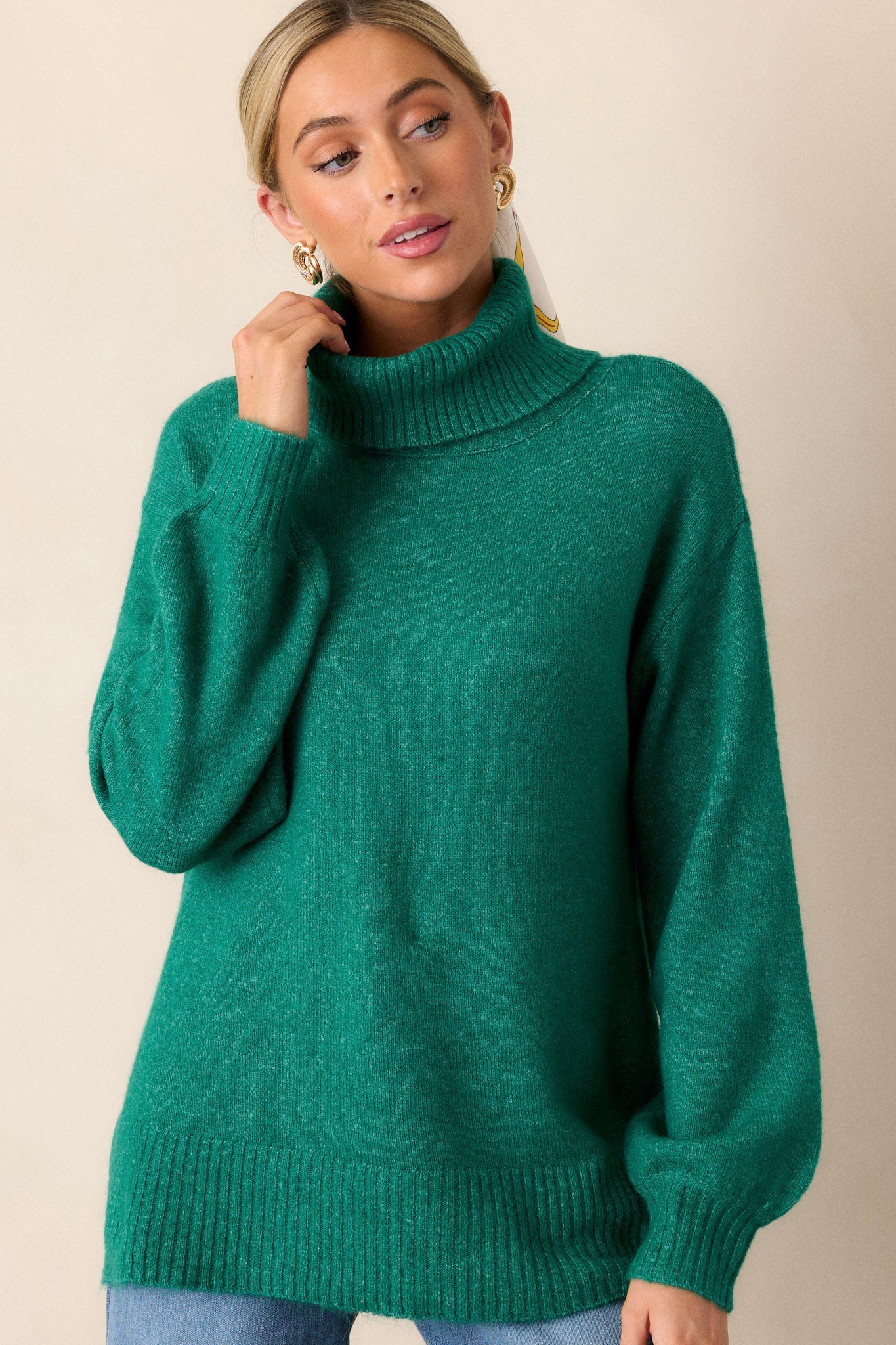 Stunning Emerald Green Sweater All Tops Red Dress