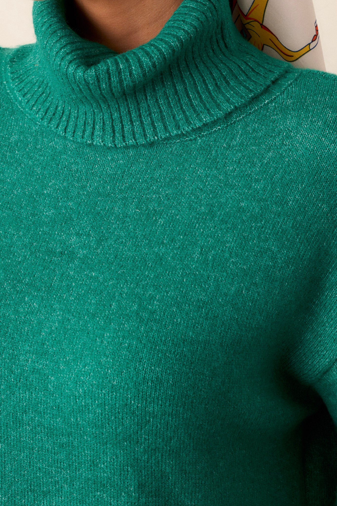 Livin' Life Bright Emerald Green Turtleneck Sweater