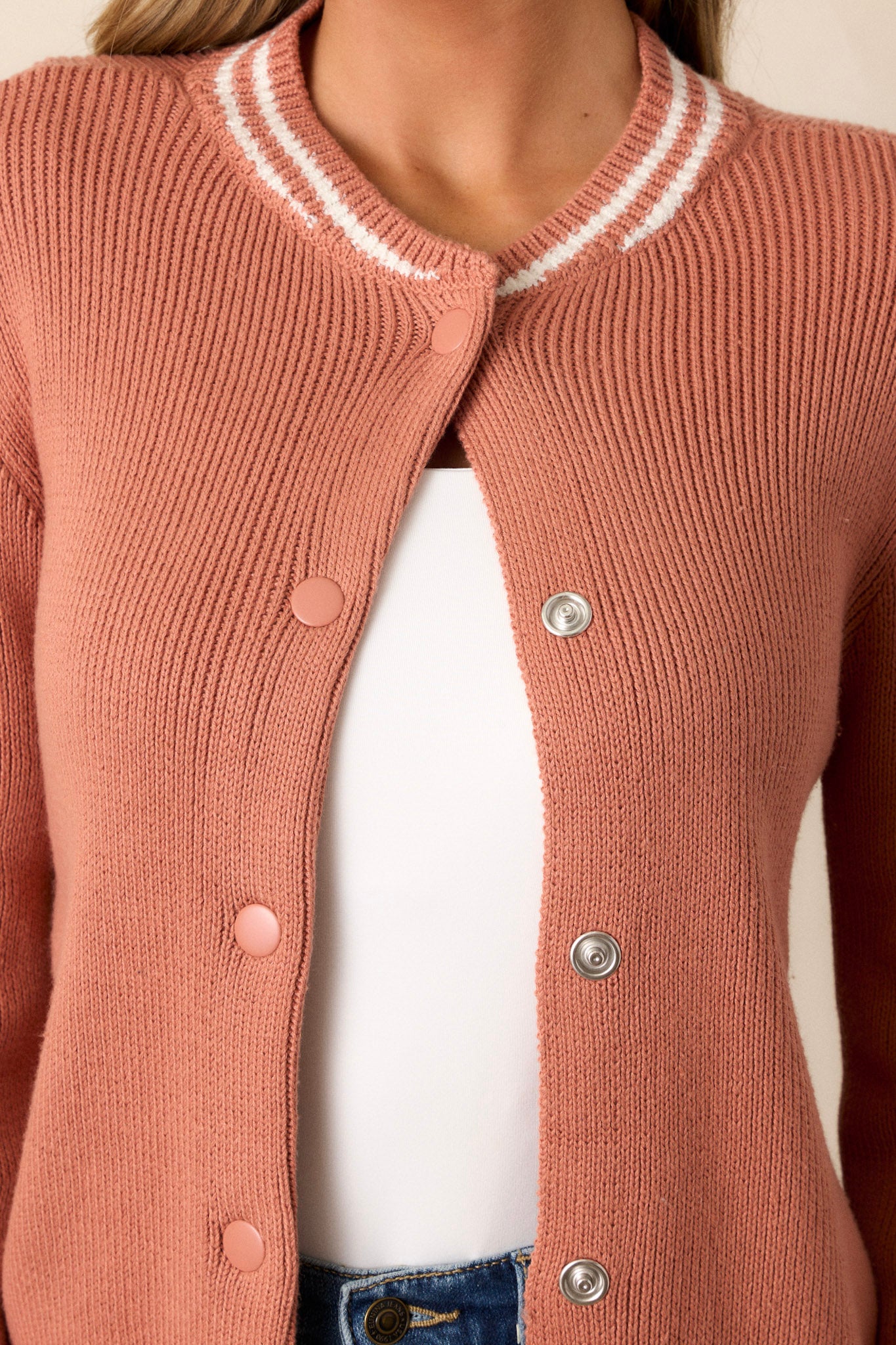 Terracotta cardigan new arrivals