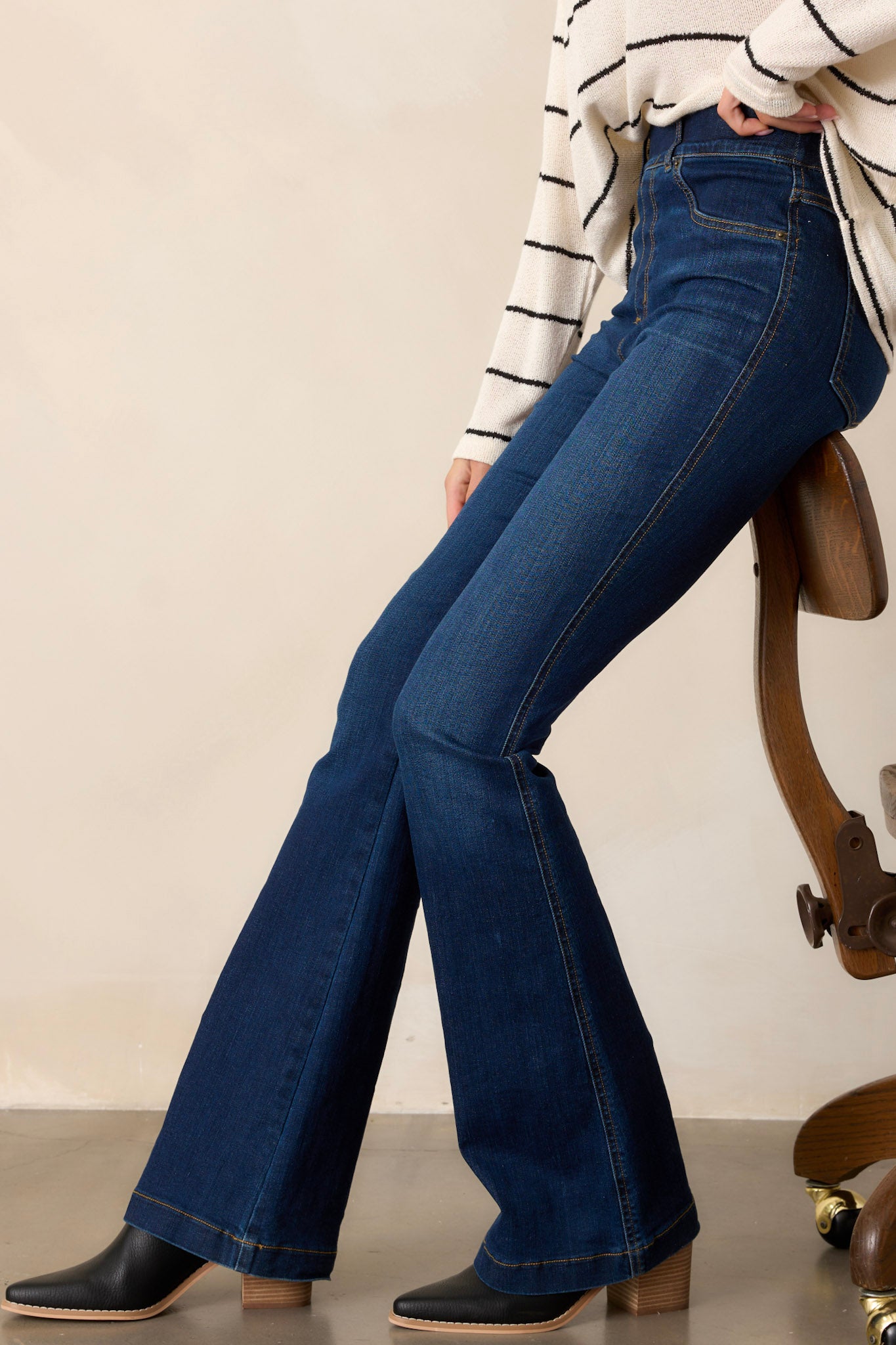 Midnight Shade Pull On Stretch Flare Jeans