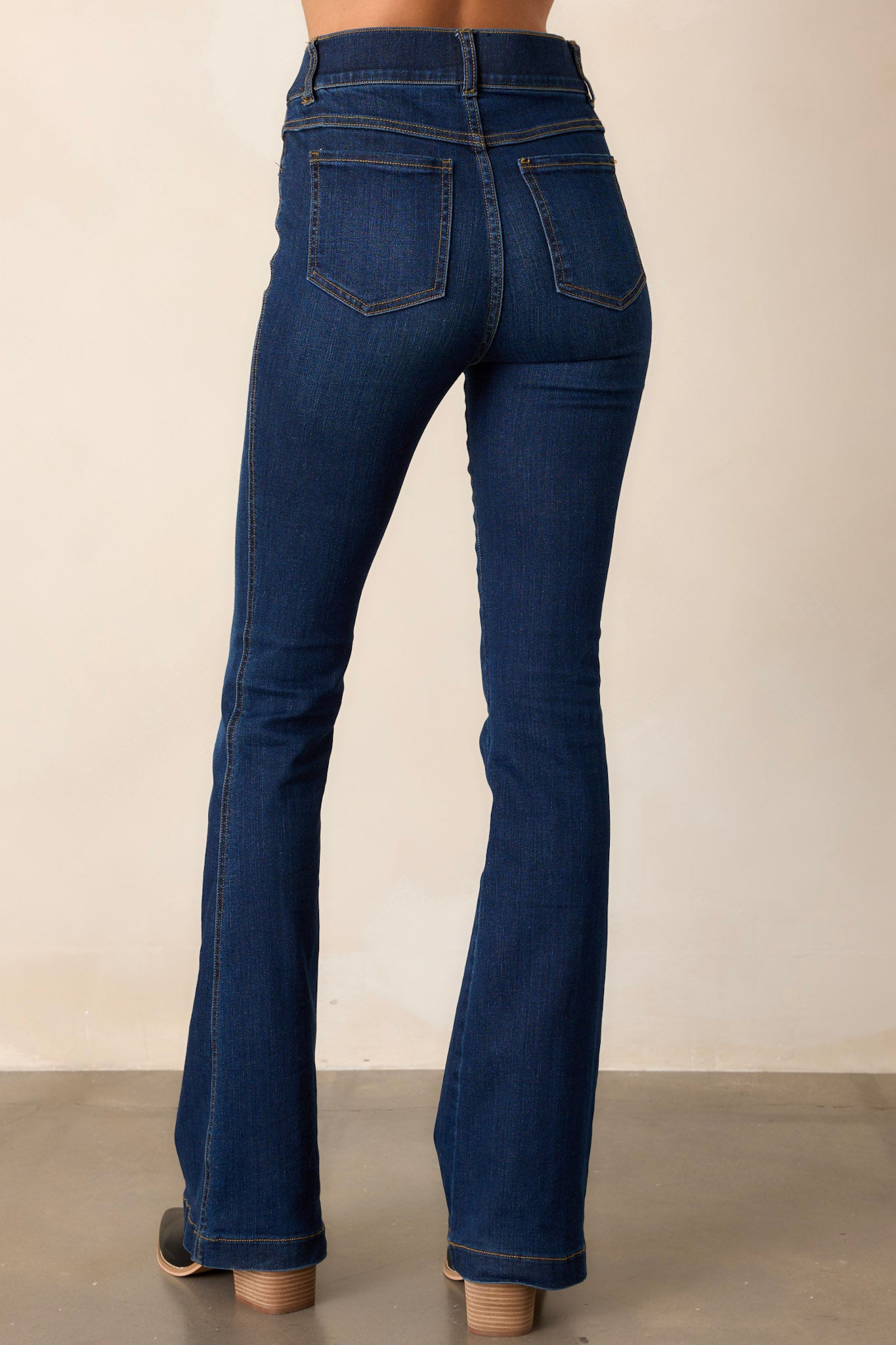 Midnight Shade Pull On Stretch Flare Jeans