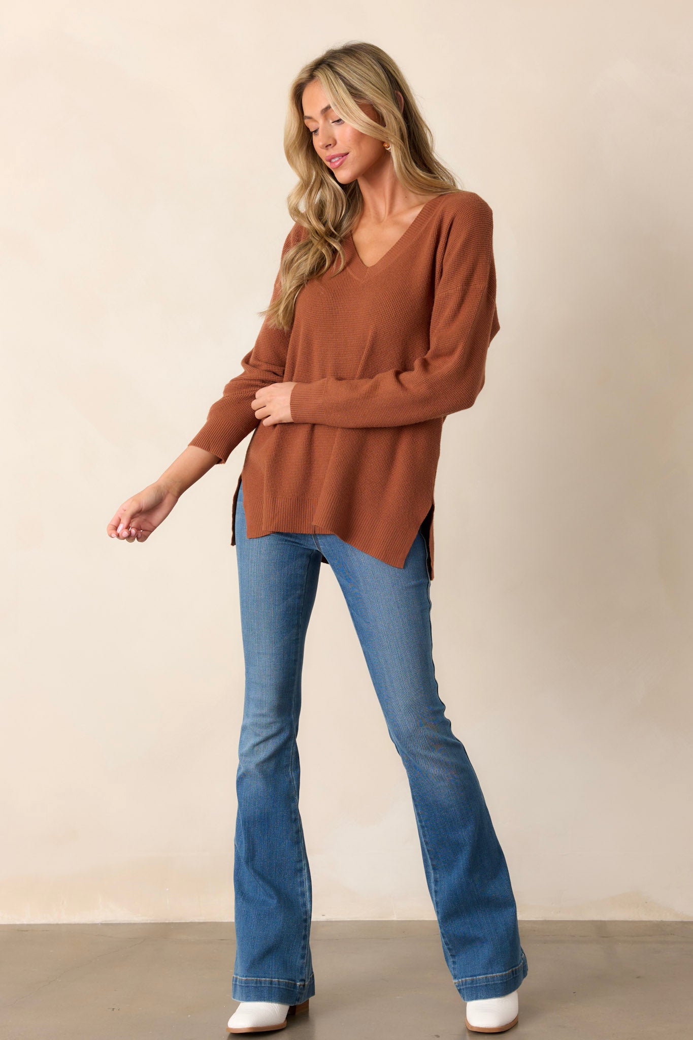 Breath Of Freshness Rust Brown Sweater