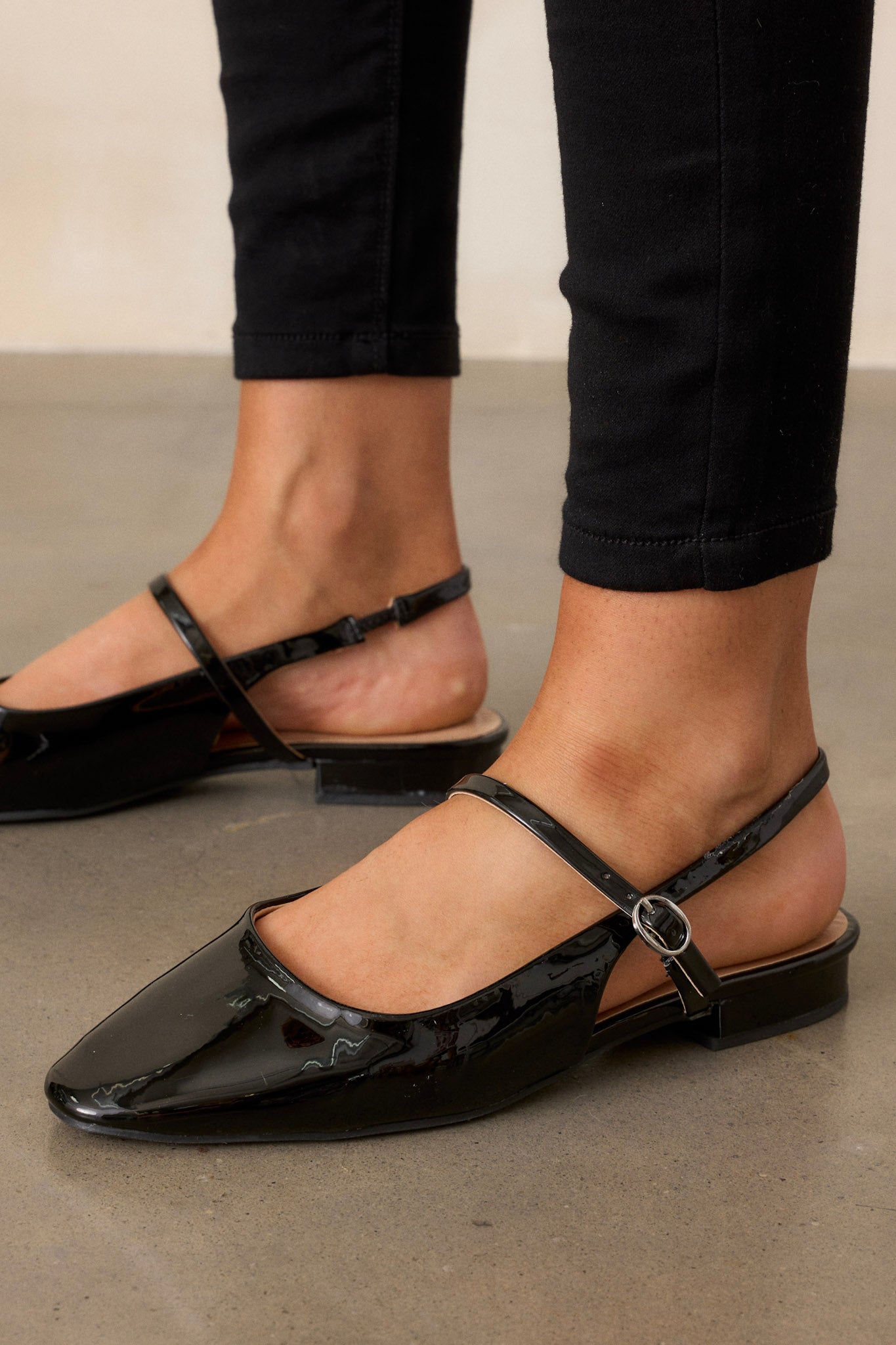 Walk The Talk Black Slingback Mary Jane Flats