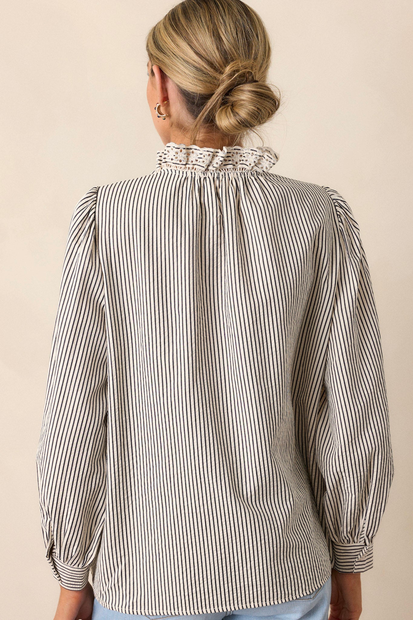 Not Over Yet Navy Stripe Long Sleeve Top