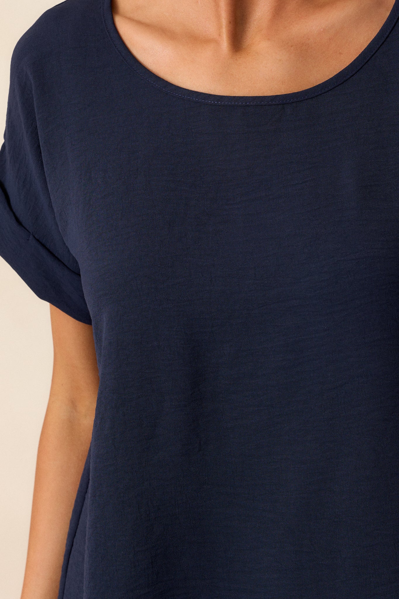 Elevated Classic Navy Short Sleeve Top