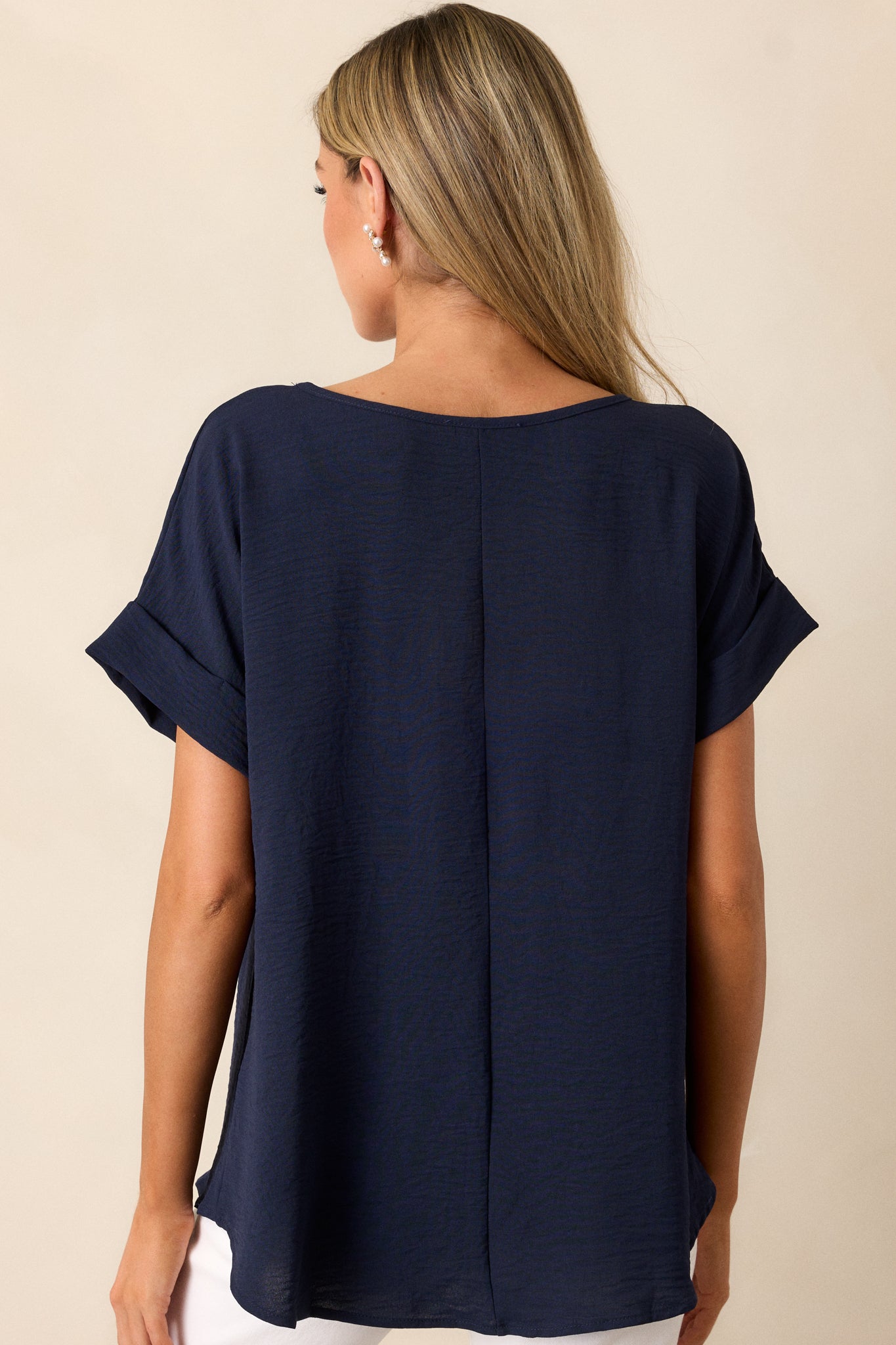 Elevated Classic Navy Short Sleeve Top