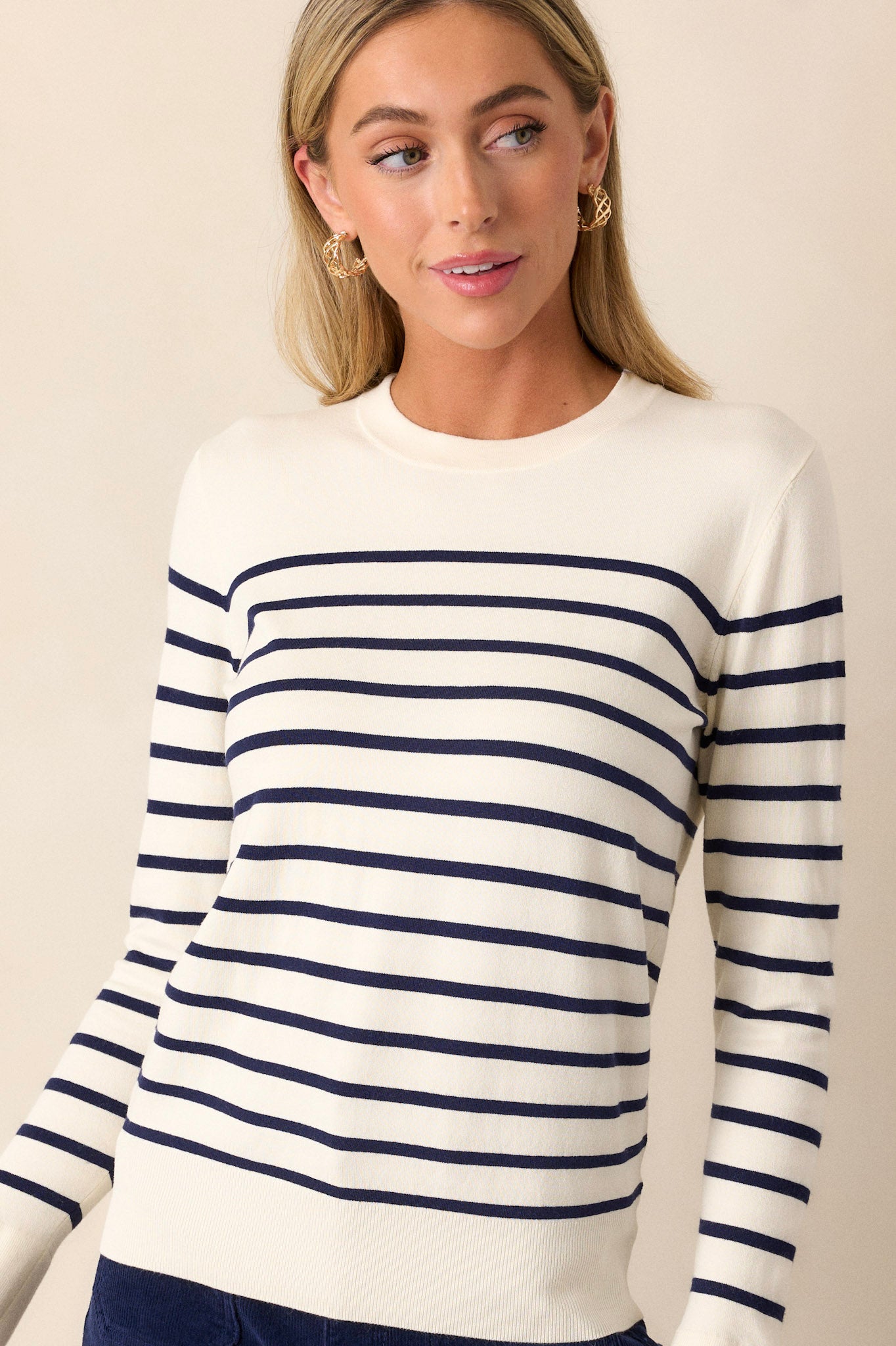 Scarlet Mist Navy Stripe Long Sleeve Top