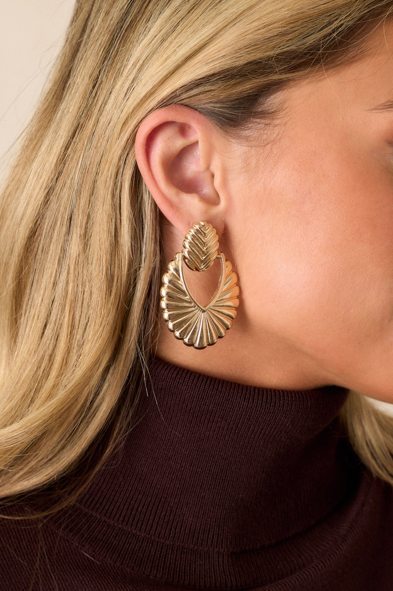 Defy The Stars Textured Gold Earrings