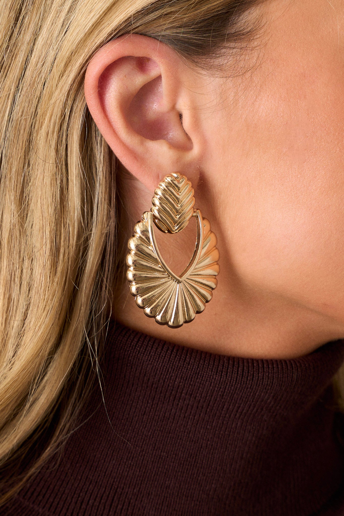 Defy The Stars Textured Gold Earrings