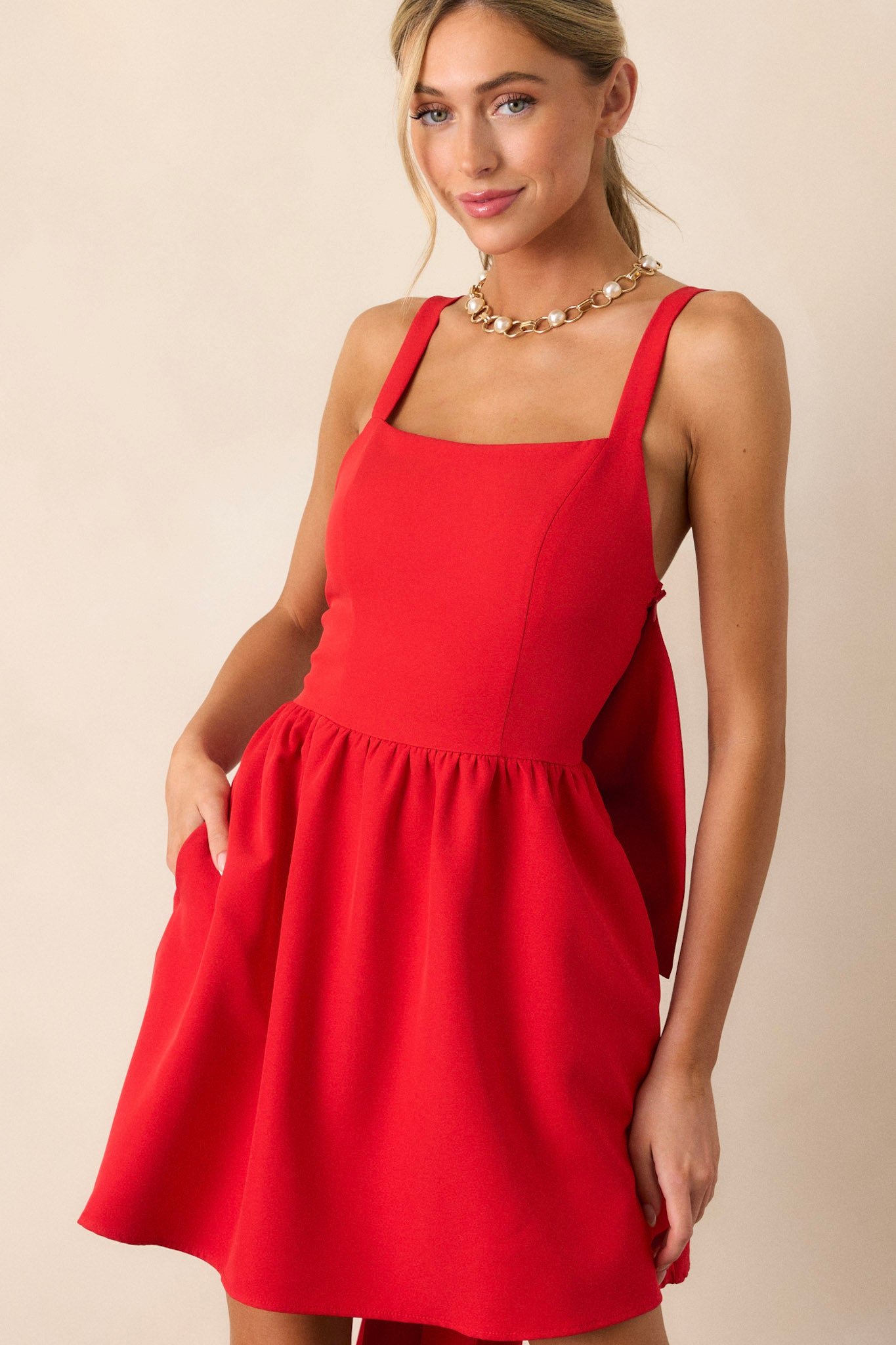 Elegant Essence Red Mini Dress