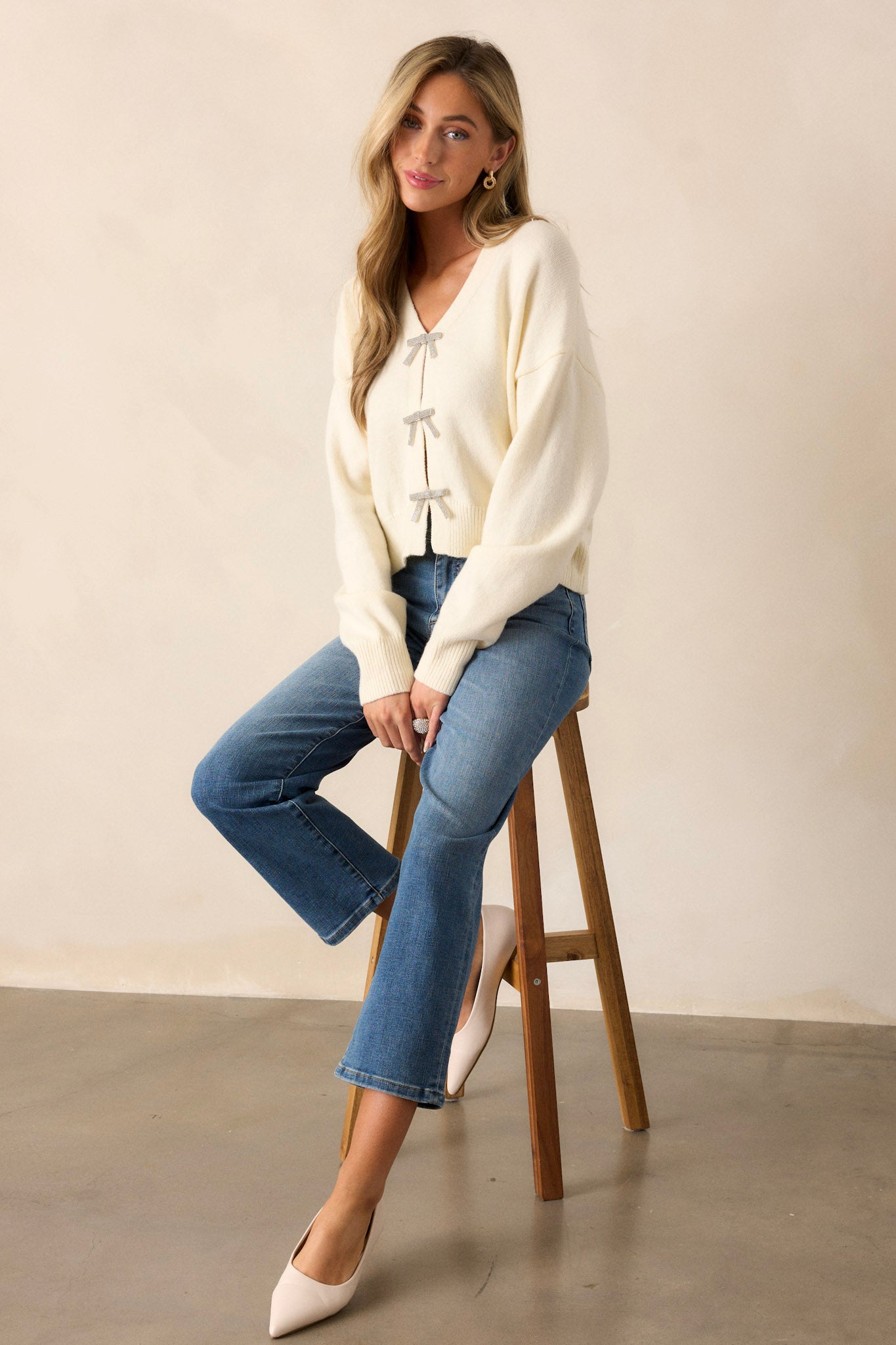 Nice To See You Ivory Cropped Sweater