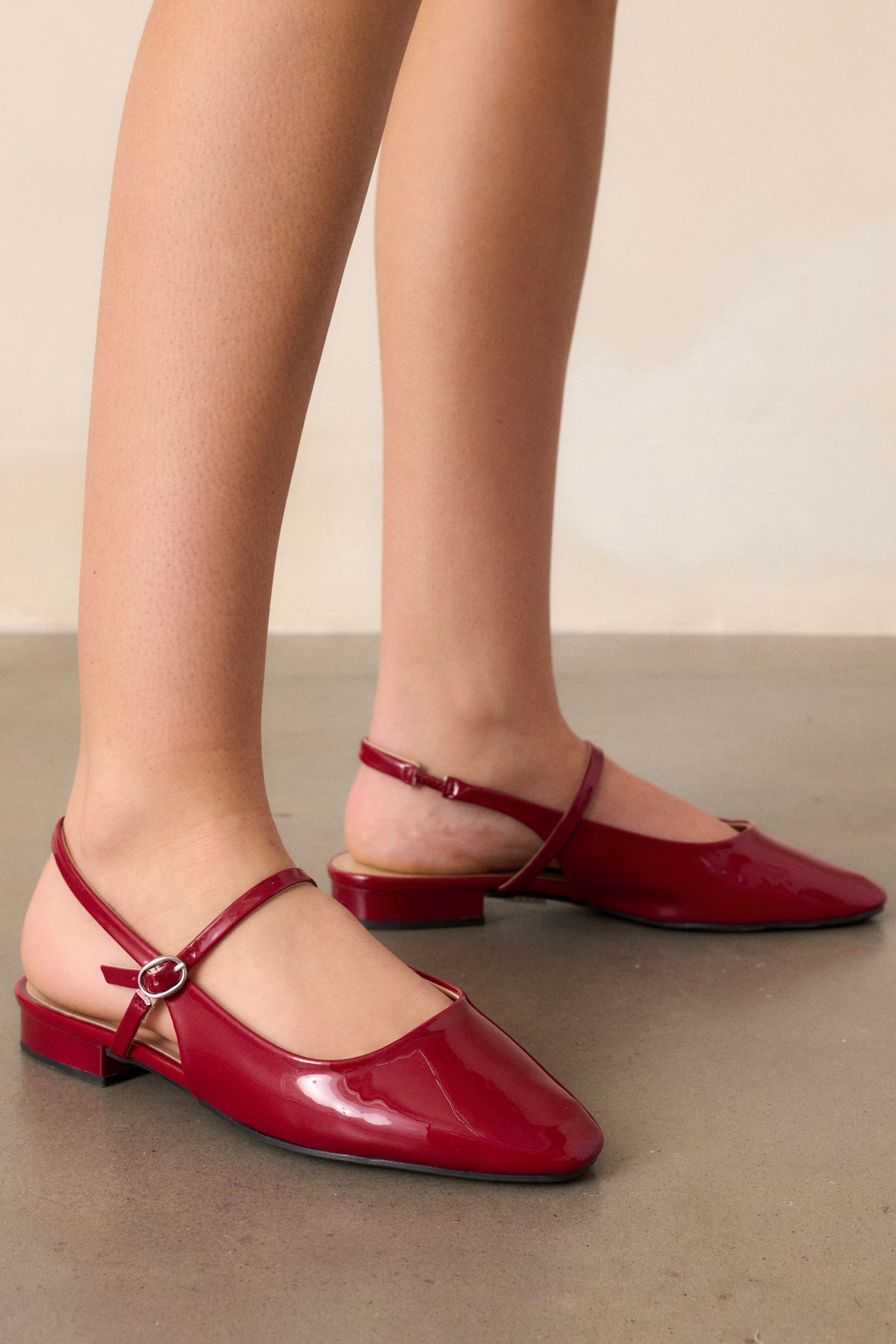 Walk The Talk Burgundy Slingback Mary Jane Flats