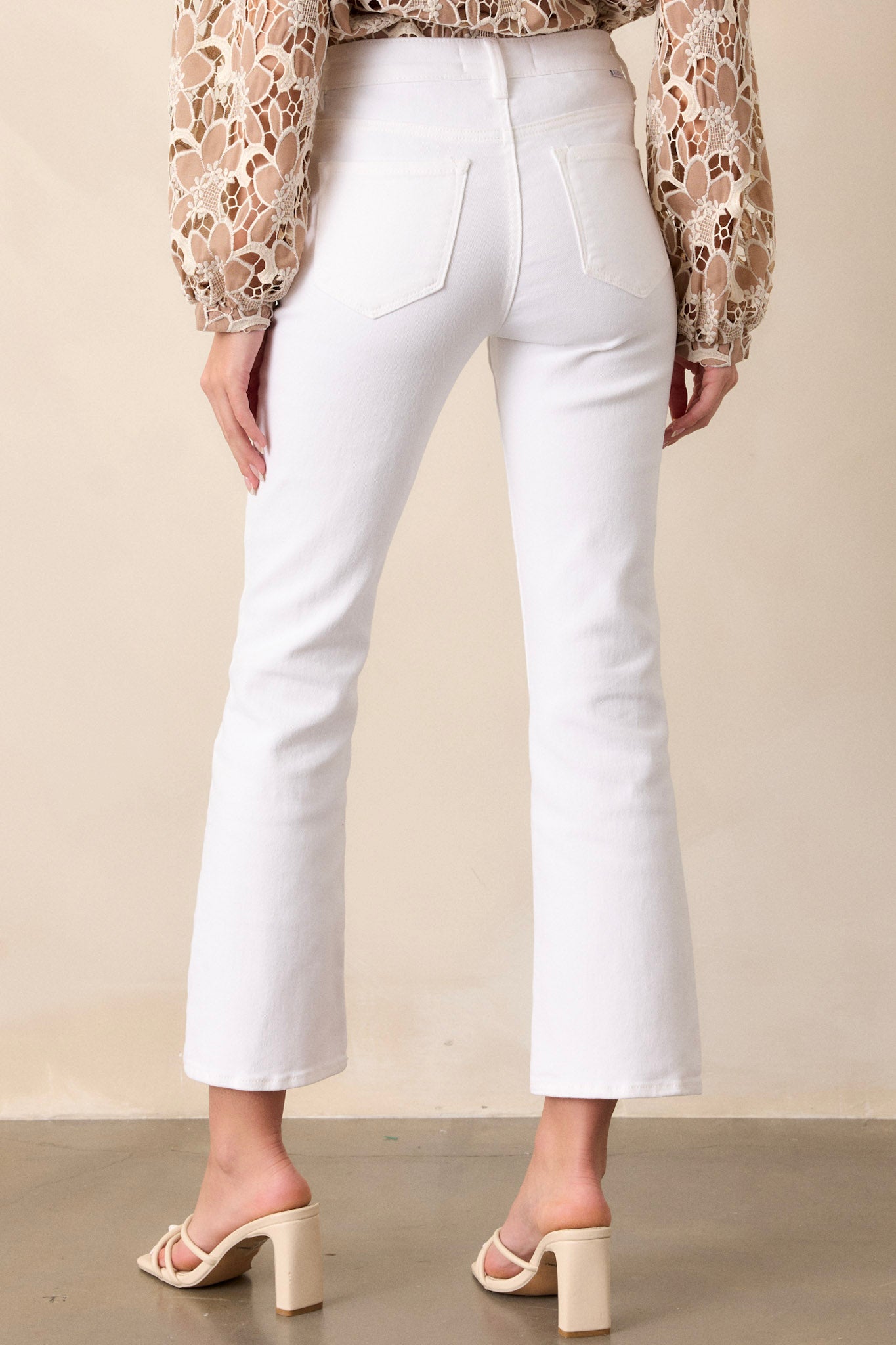 Over You Again White High Waisted Straight Leg Jeans