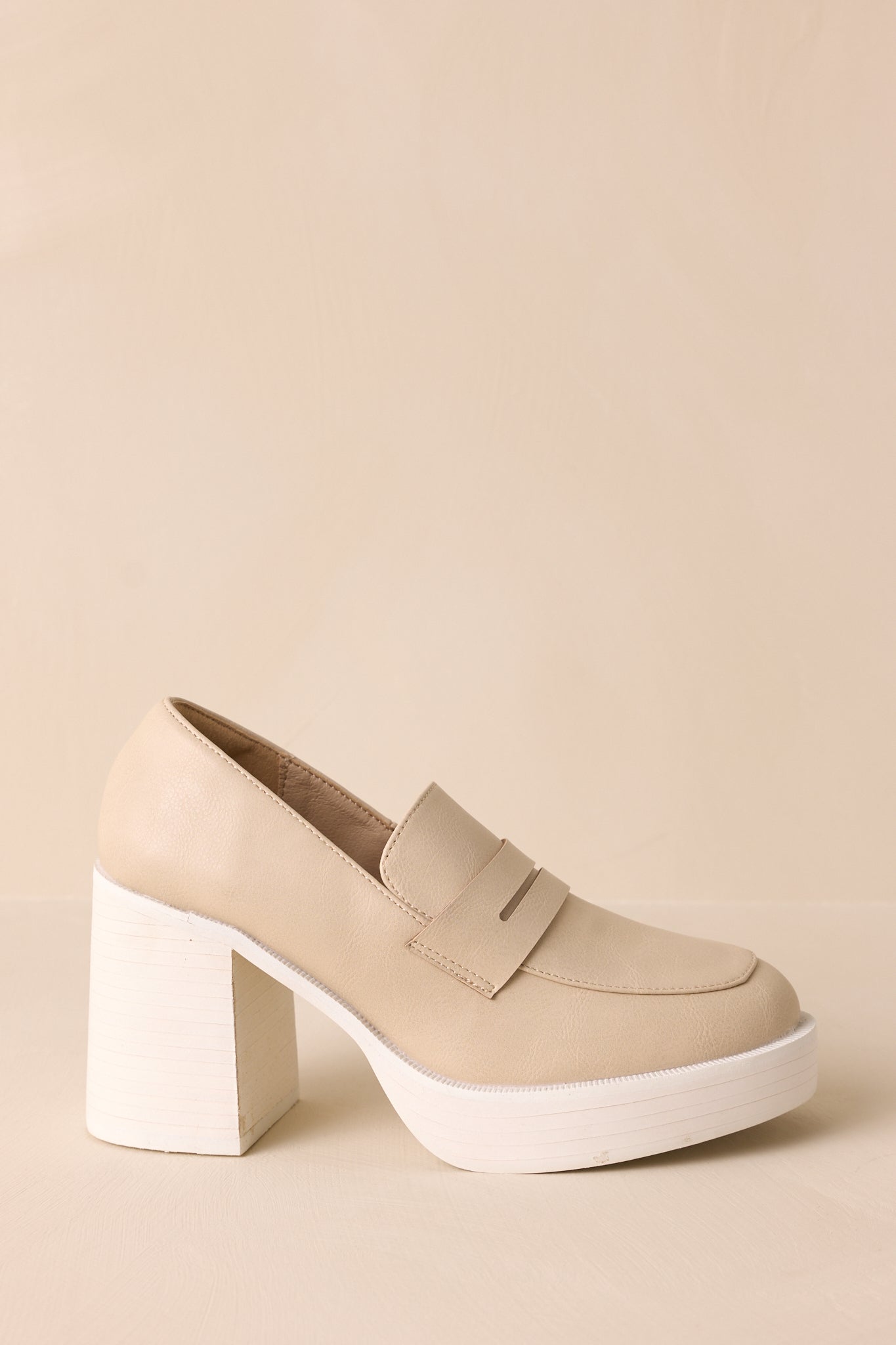 Like What I Like Beige Platform Loafer