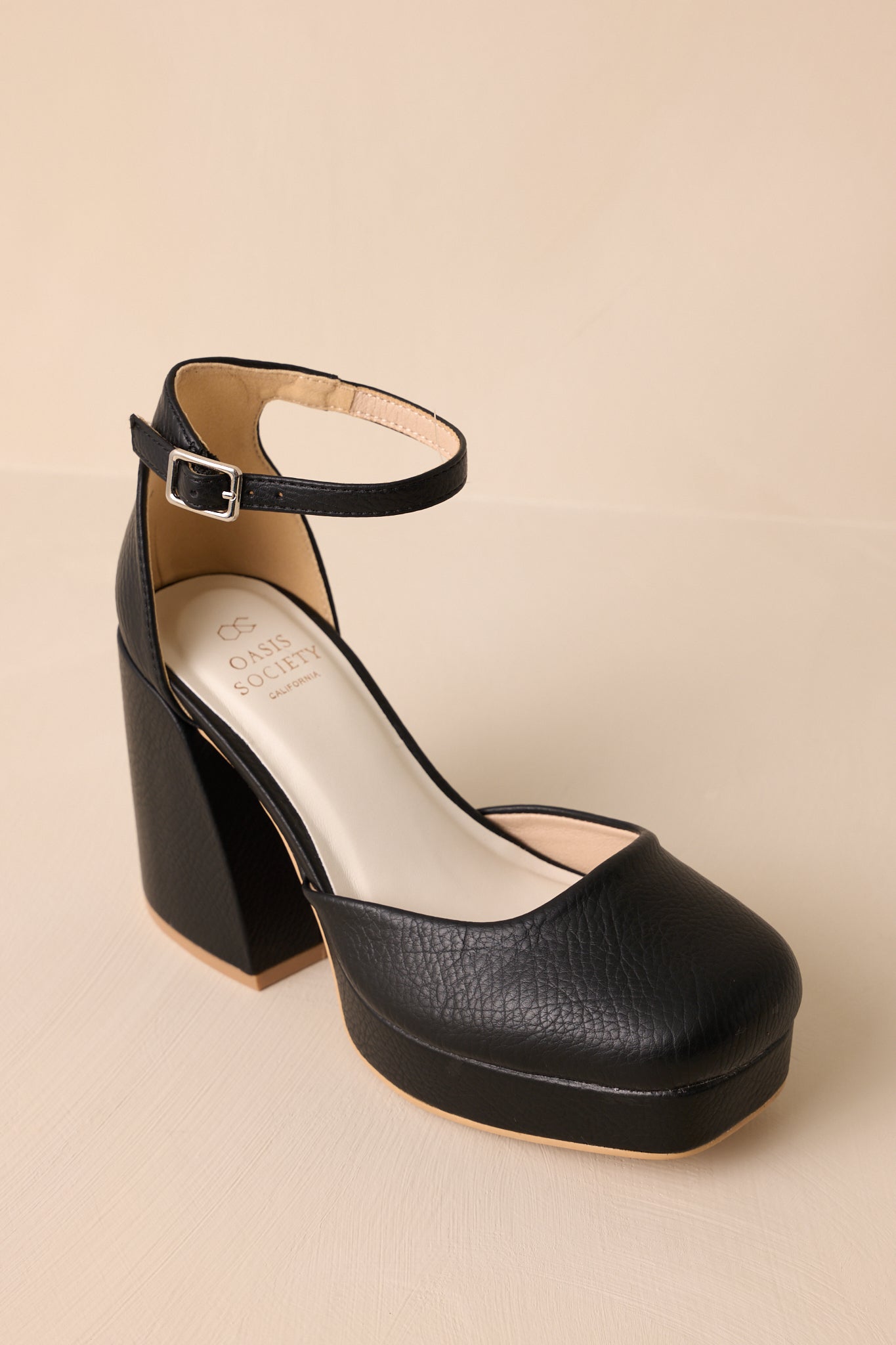 Dynamic Steps Black Ankle Strap Block Heels (RESTOCK OCTOBER)