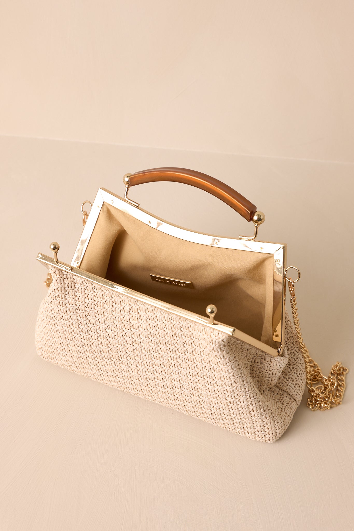 Talk Of The Town Natural Woven Handbag