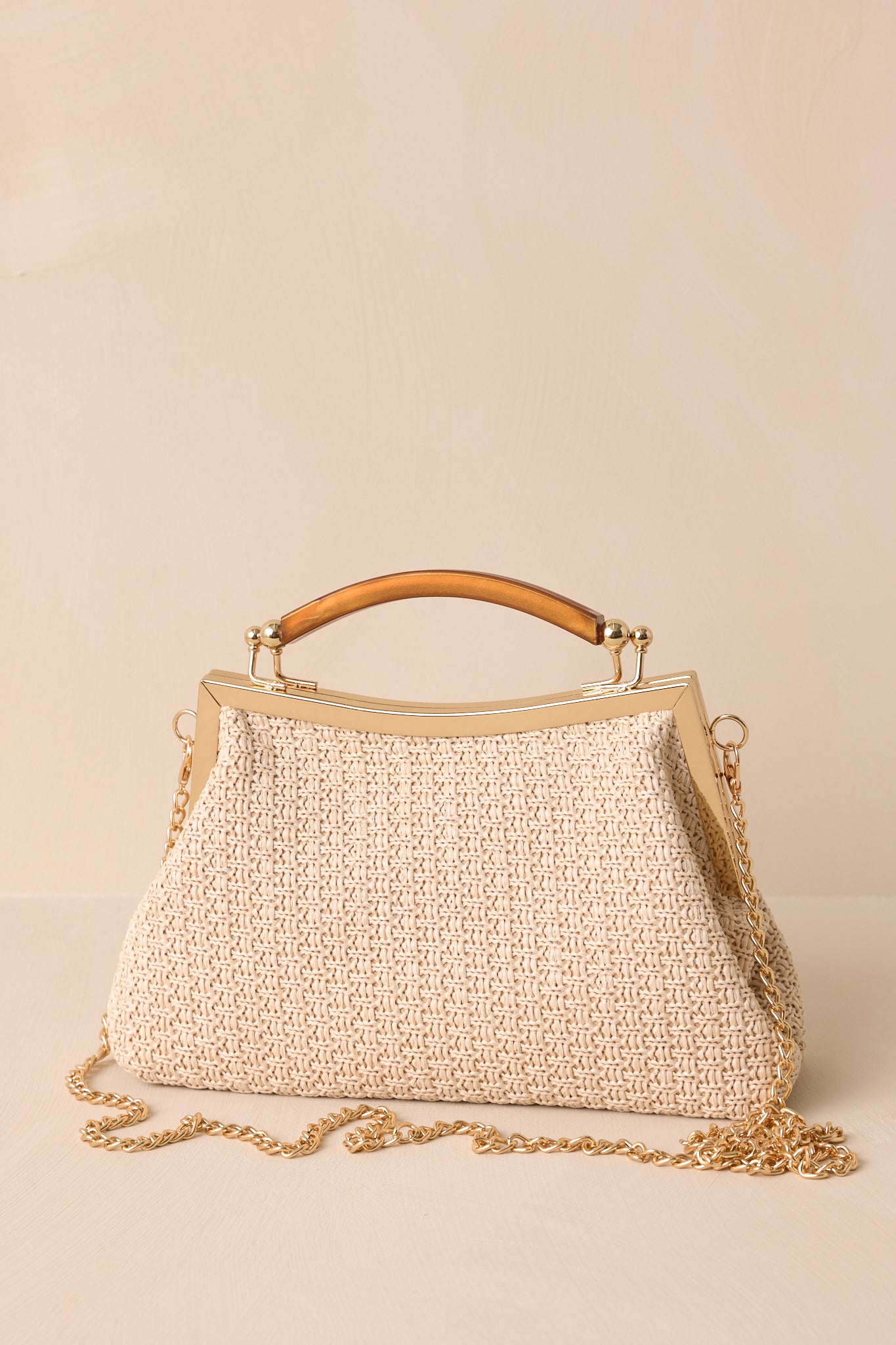 Talk Of The Town Natural Woven Handbag