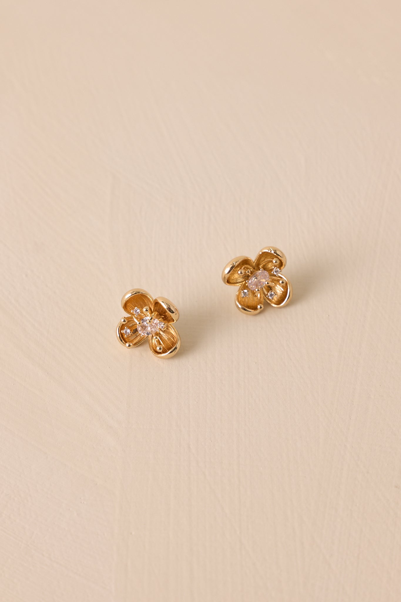 Radiant Floral Gold Cluster Earrings