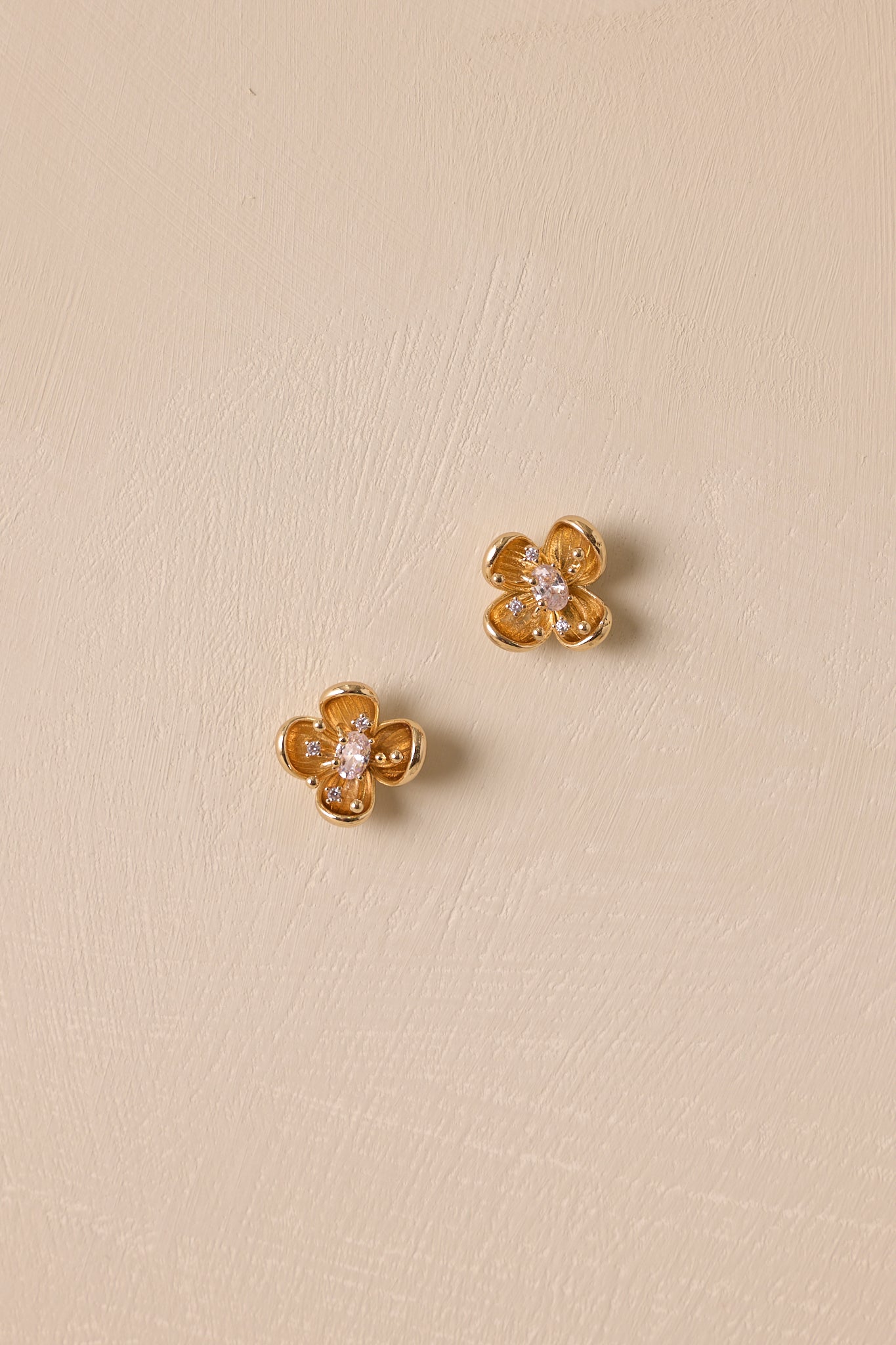 Radiant Floral Gold Cluster Earrings