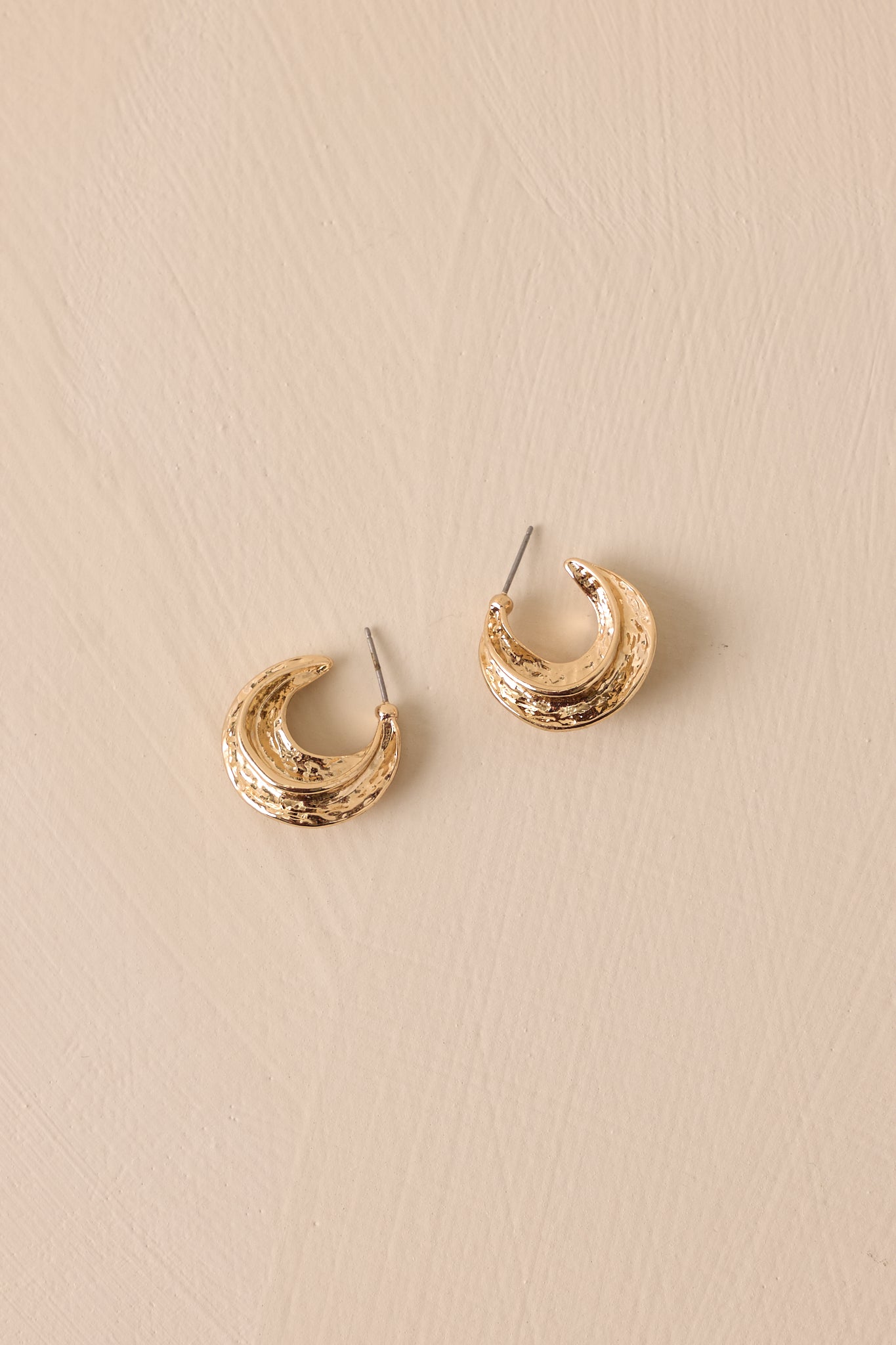 Lustrous Twist Gold Textured Hoop Earrings