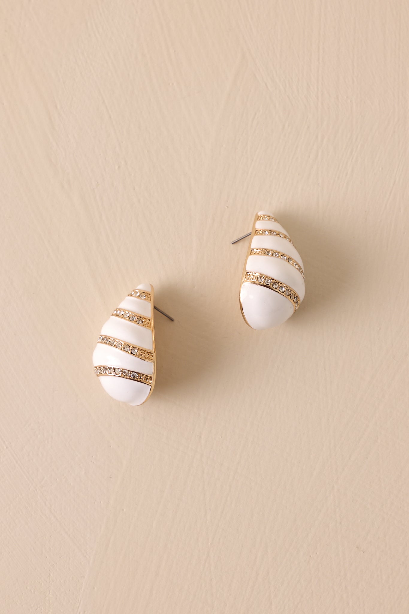 Radiant Harmony White & Gold Earrings