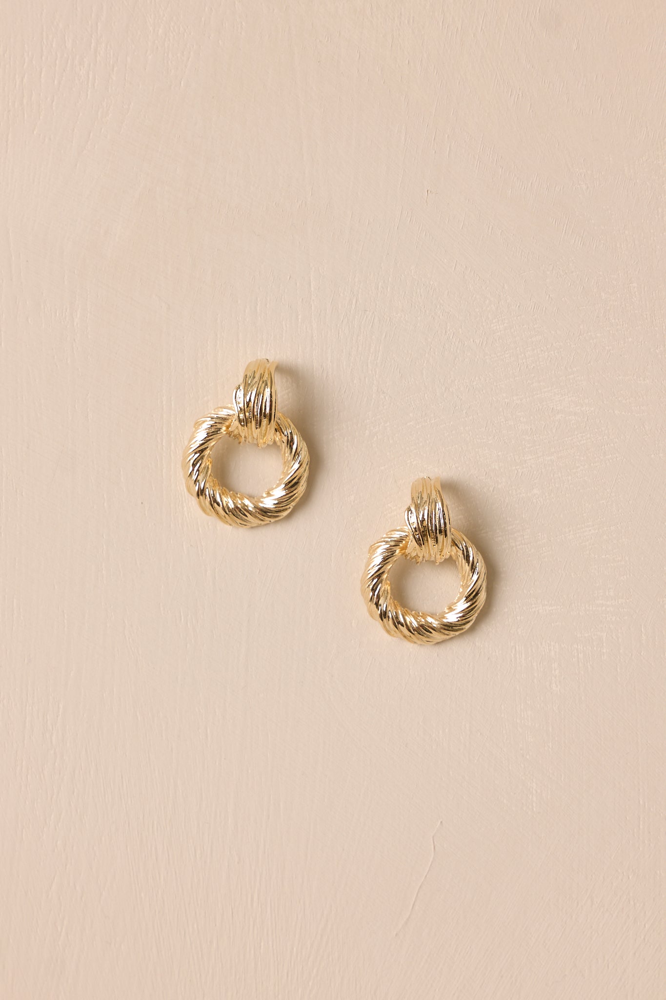 Morning Has Broken Gold Textured Drop Earrings