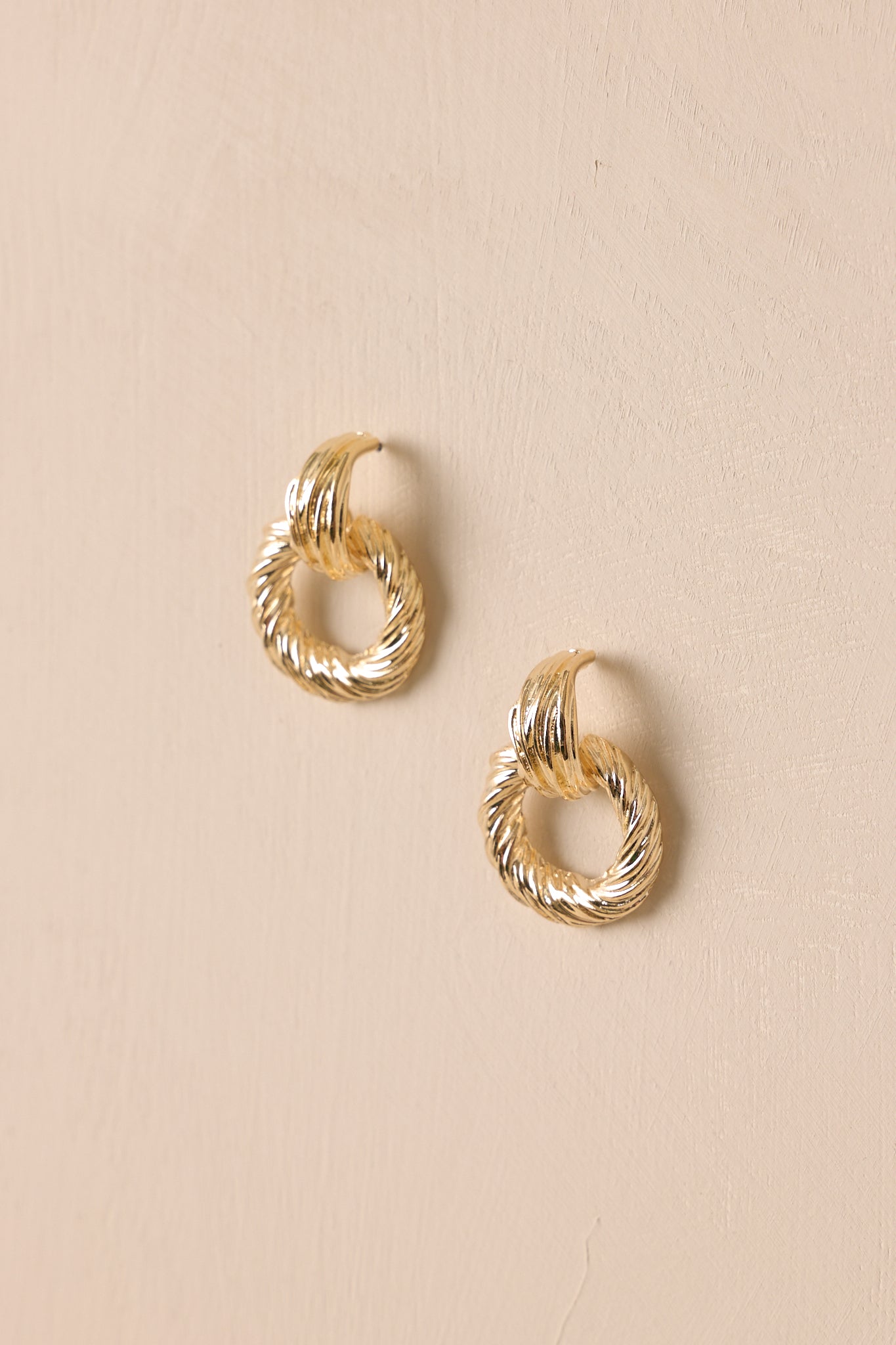 Morning Has Broken Gold Textured Drop Earrings