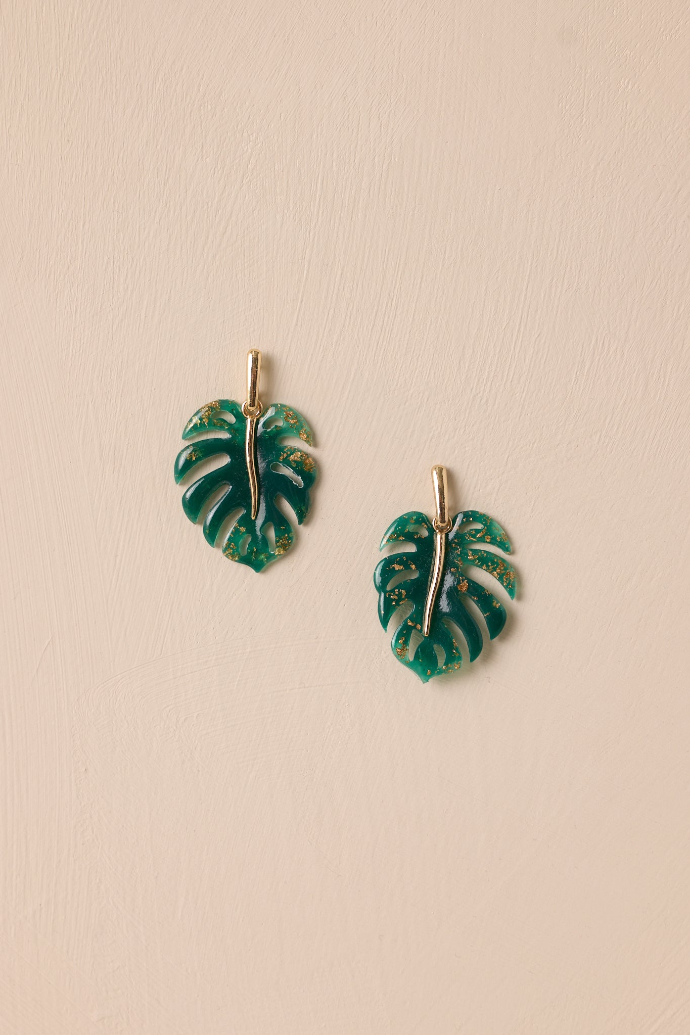 Jungle Vibes Green & Gold Tropical Earrings