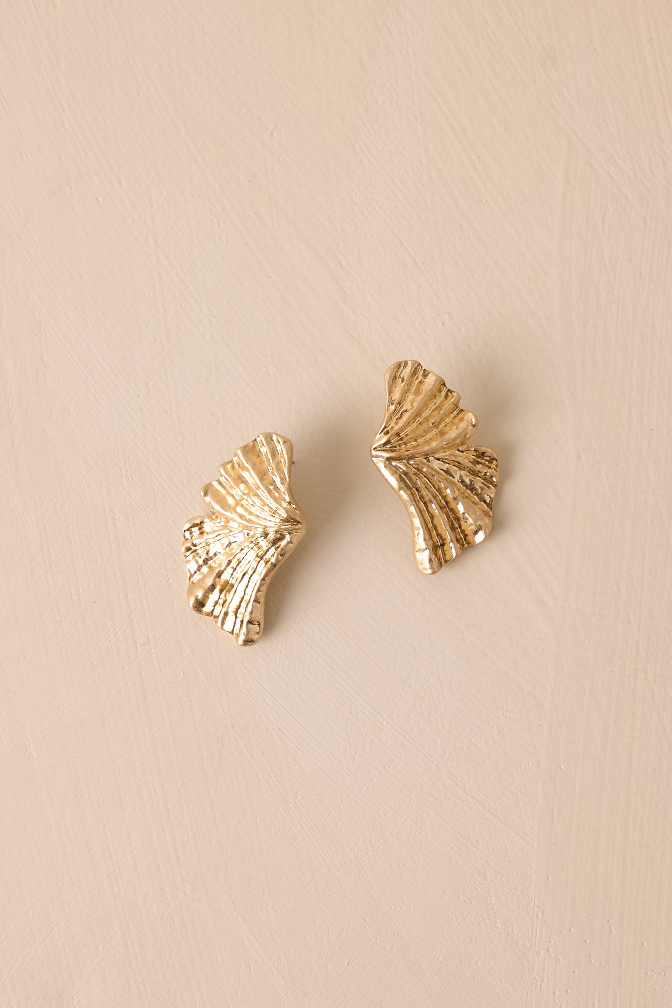 Wildflower Wings Gold Textured Earrings