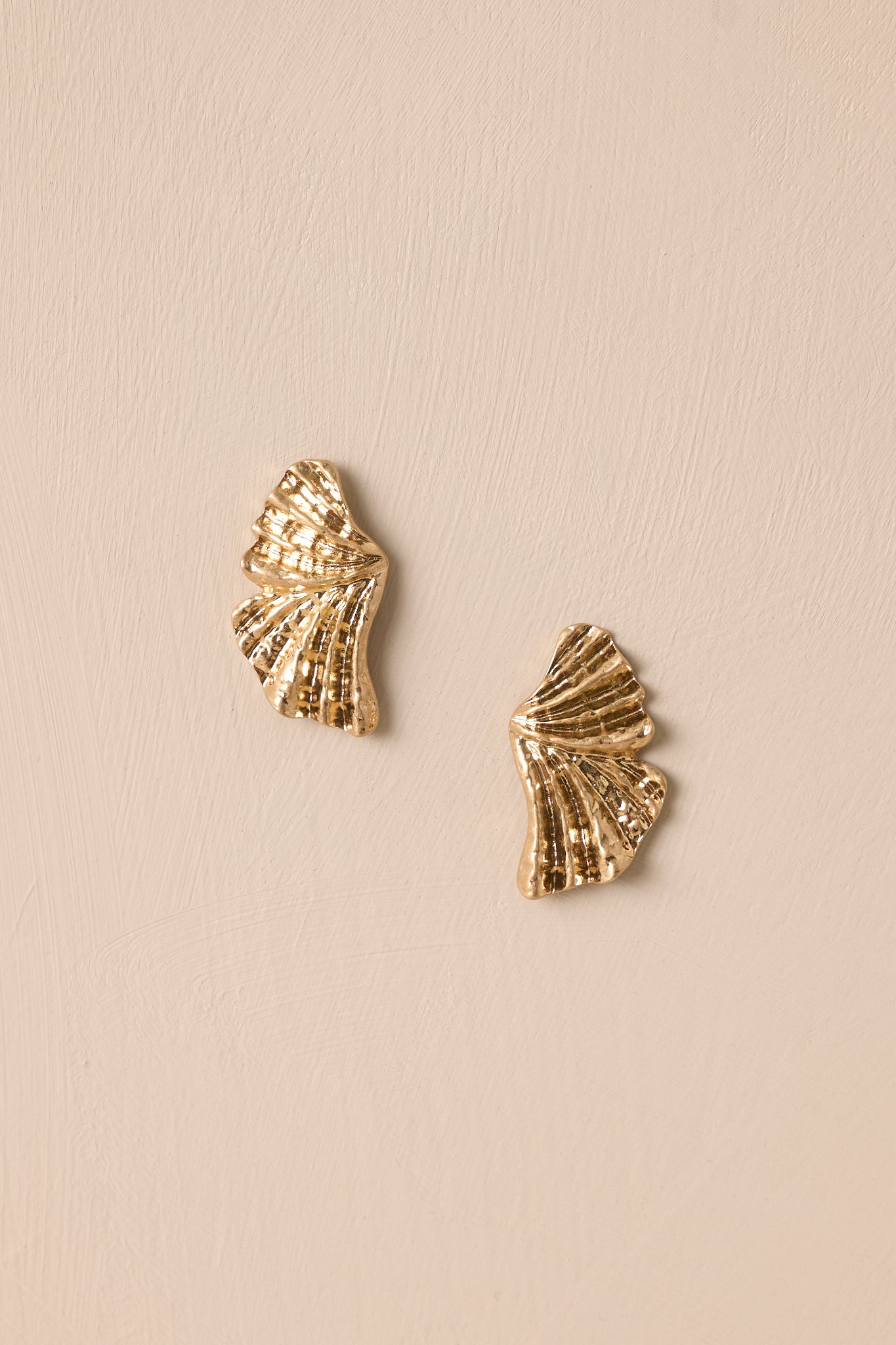 Wildflower Wings Gold Textured Earrings