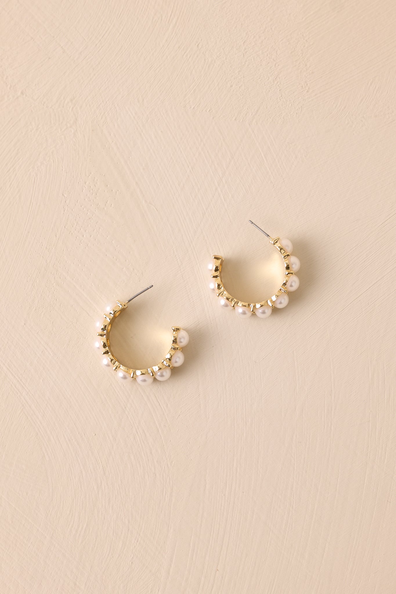 Never As It Seems Gold & Pearl Hoop Earrings