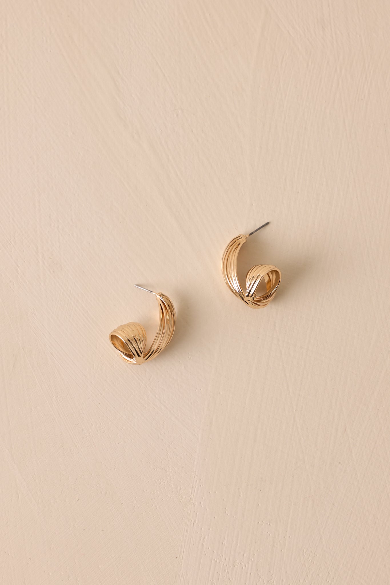 All And All Gold Textured Swirl Earrings