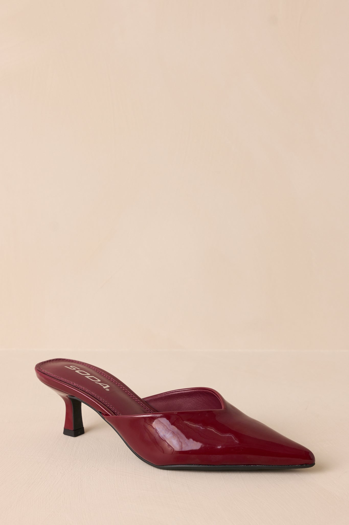 Wild Is the Wind Burgundy Mule Heels