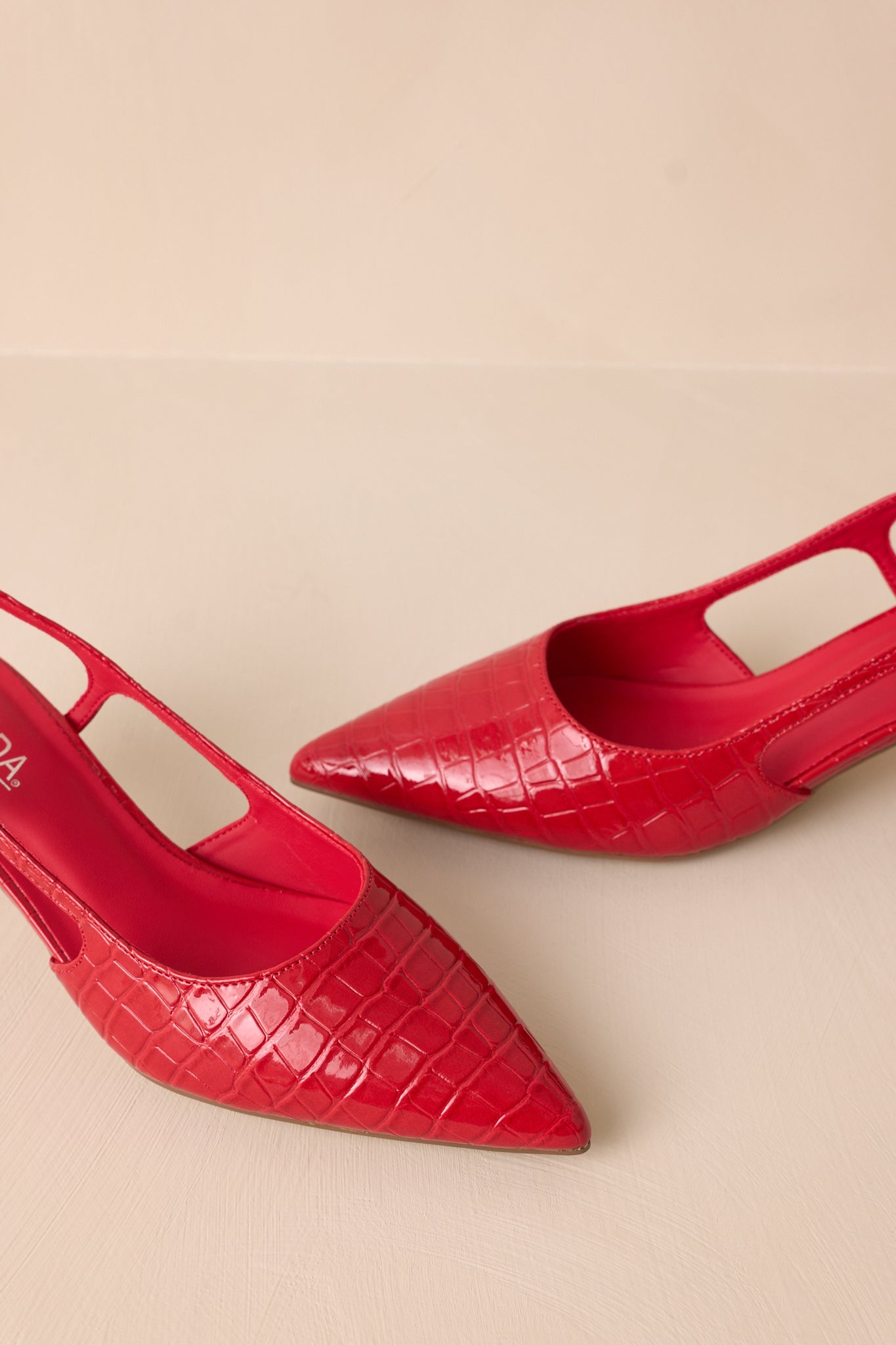 Red croc heels deals