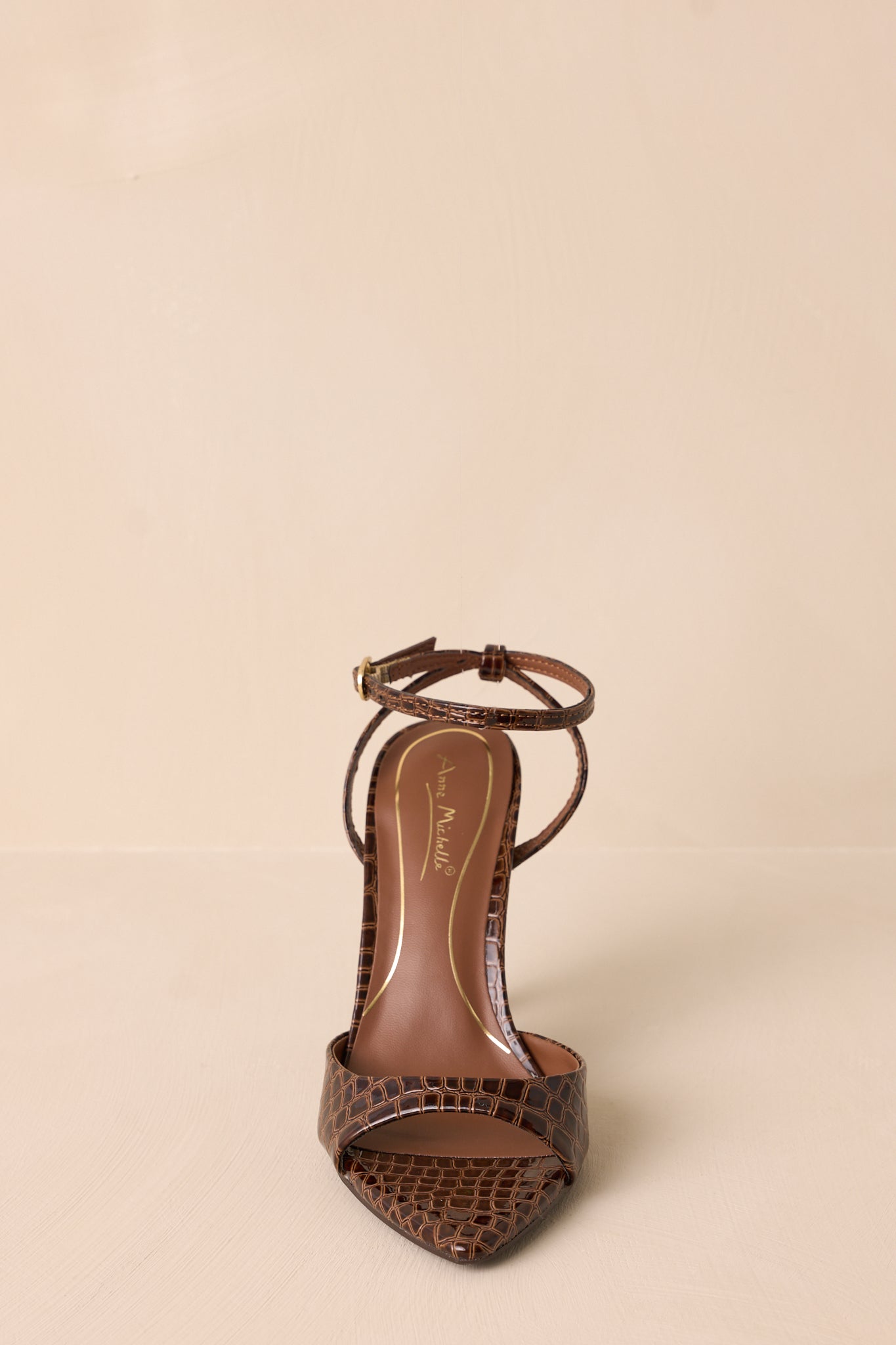 Chasing Perfection Dark Brown Pointed-Toe Ankle Strap Heels