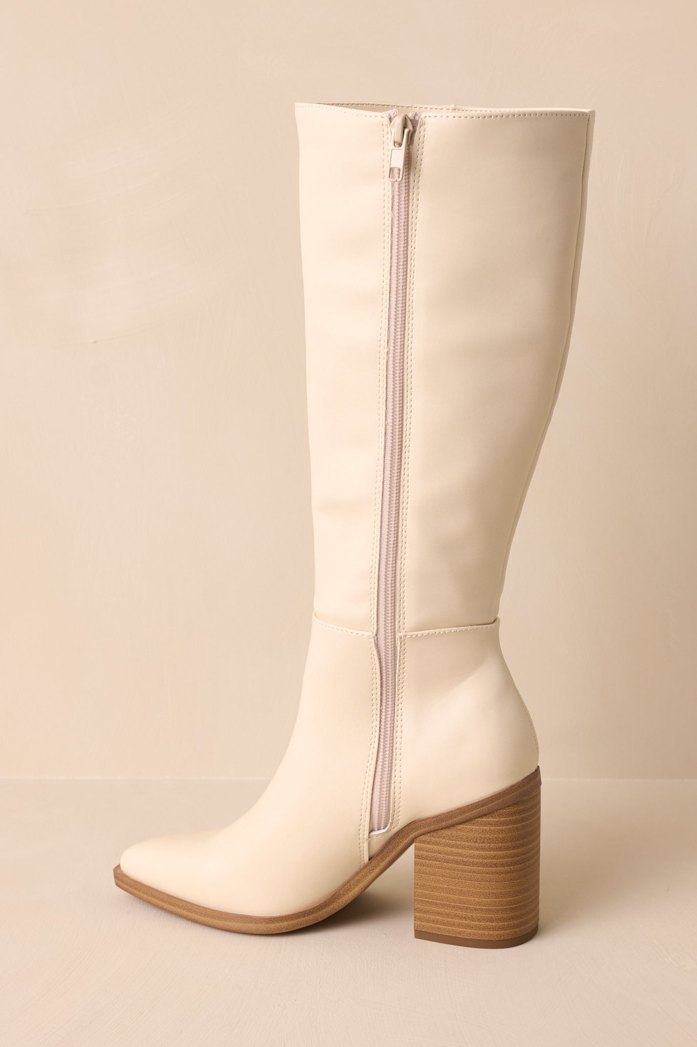 Ivory Knee High Boots All Shoes Red Dress