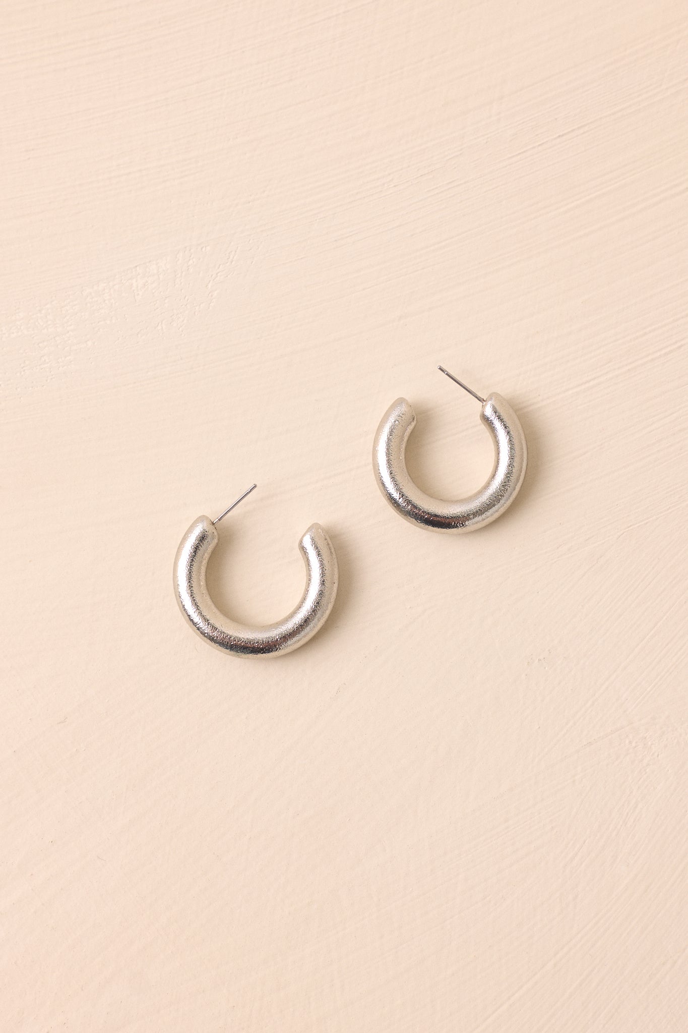 I'll Think About It Silver Hoop Earrings