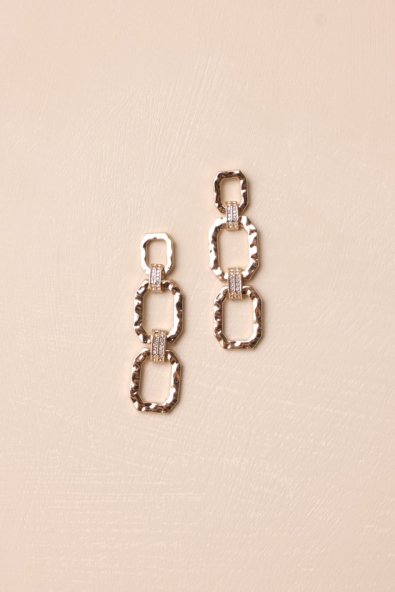 Chasing Dreams Gold Rectangle Drop Earrings