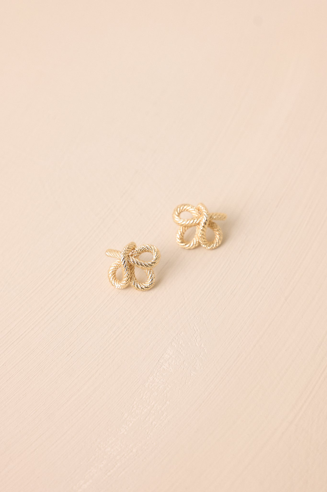 Just Can't Wait Textured Gold Knot Earrings