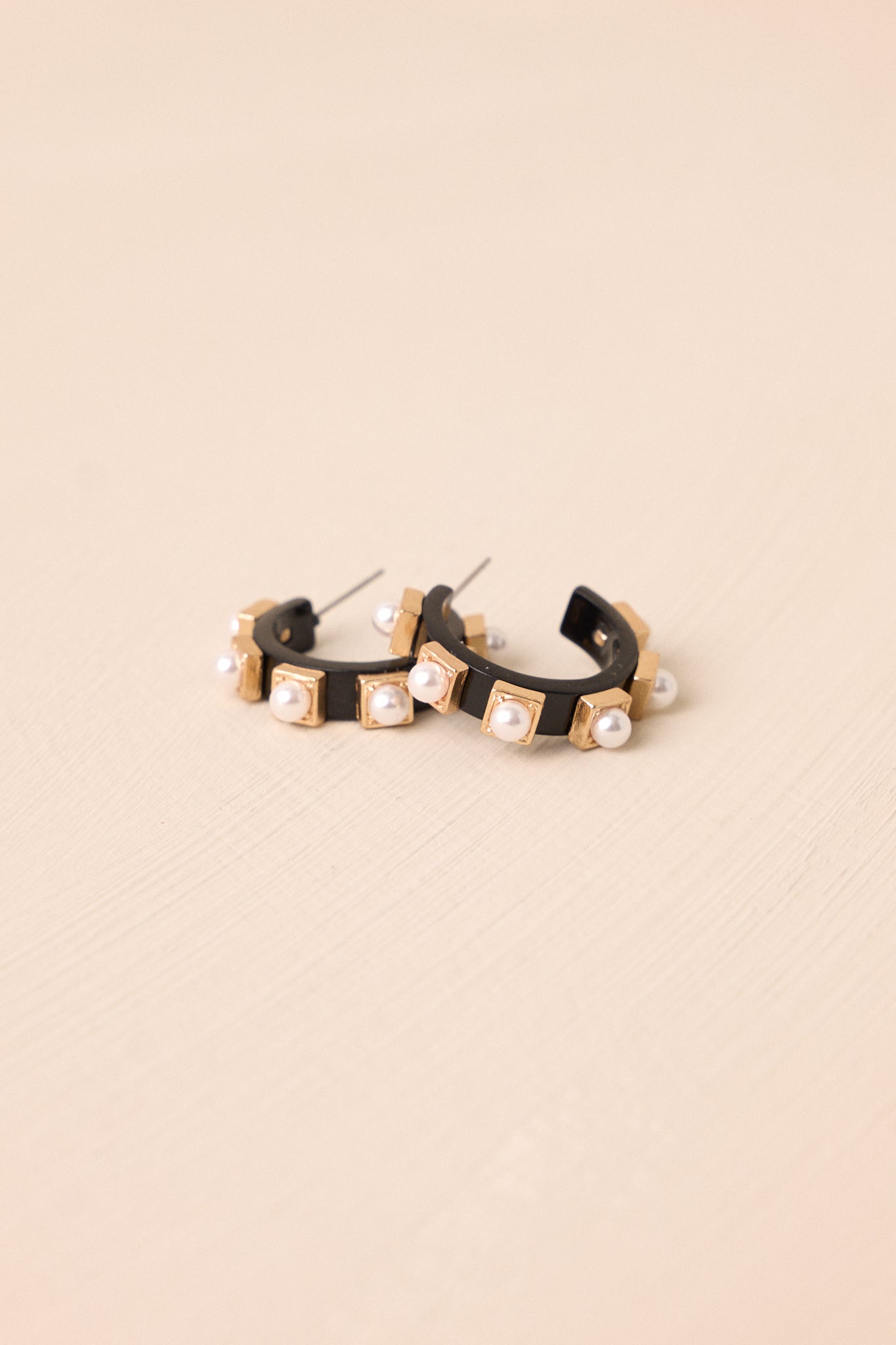 Lunar Symphony Black & Gold Incomplete Hoop Earrings