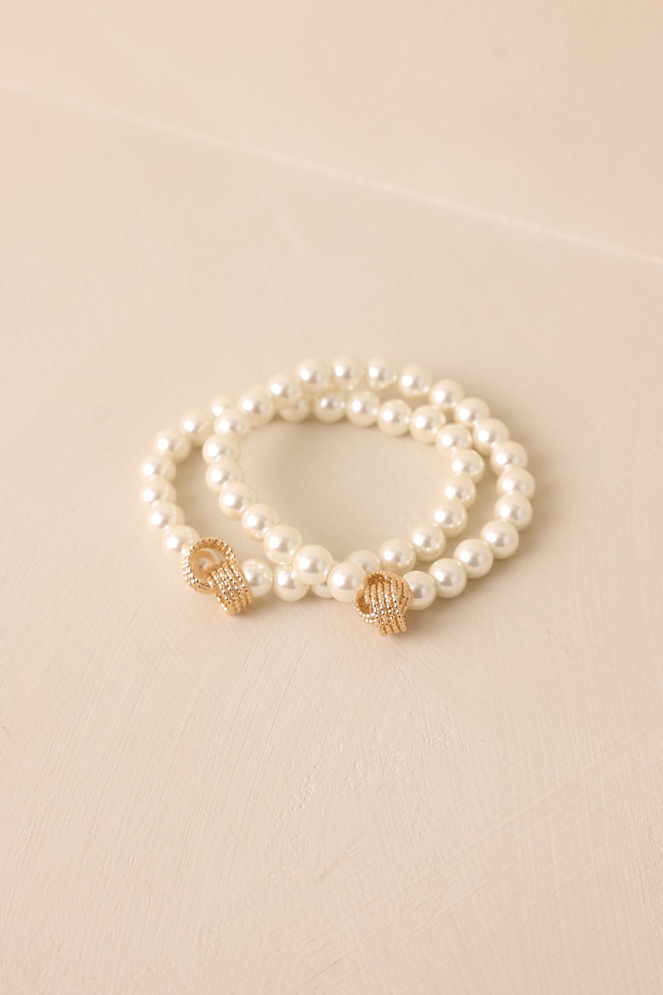 New Beginnings Ivory Pearl & Gold Bracelet Set