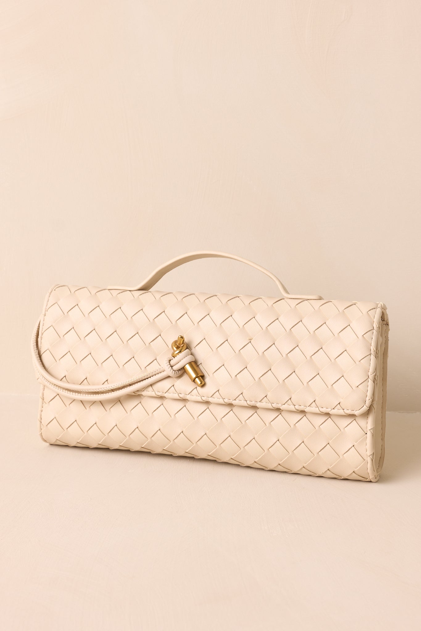 Midnight Sun Ivory Woven Clutch