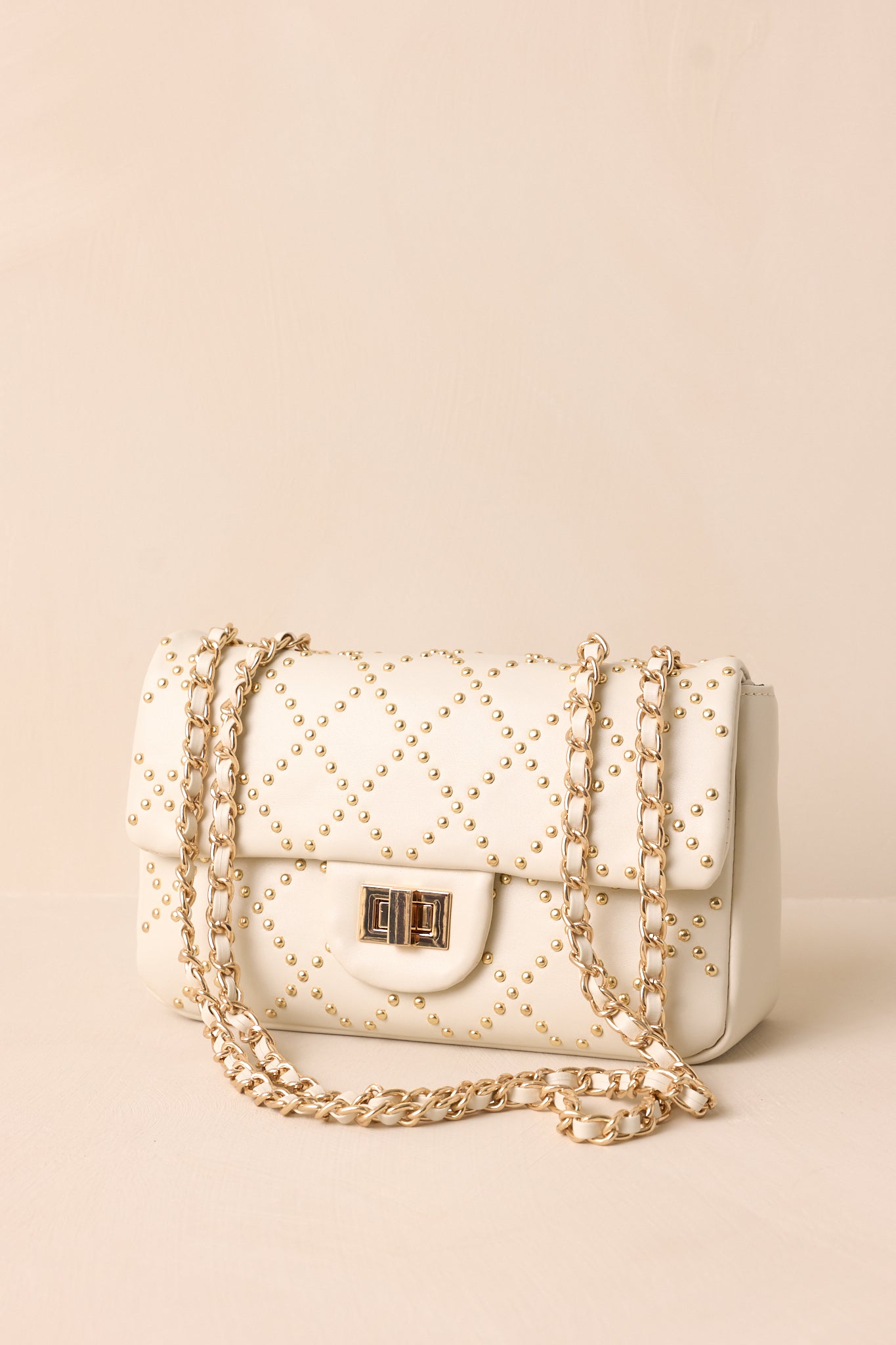 It's About Time Ivory Studded Handbag