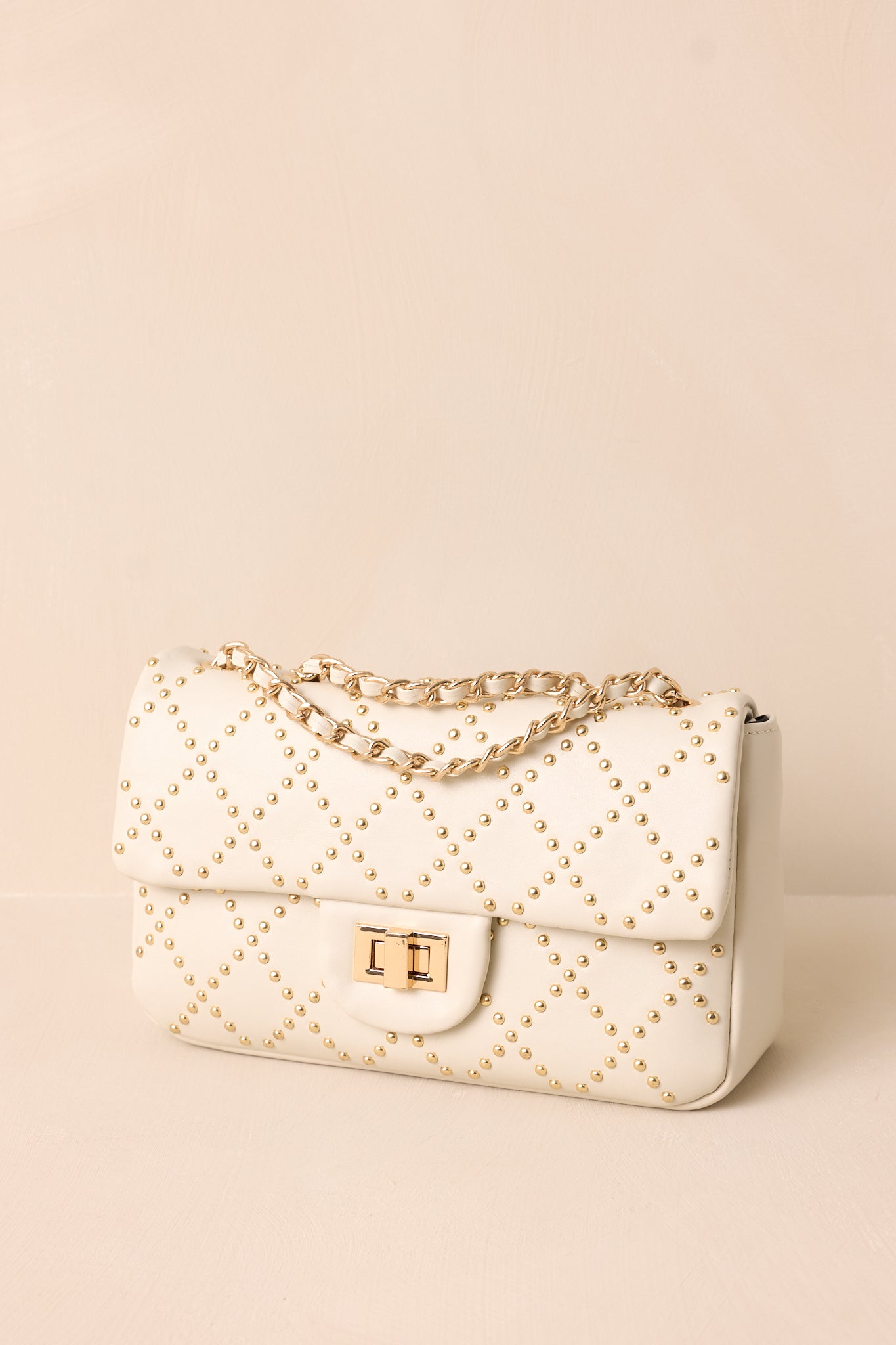 It's About Time Ivory Studded Handbag