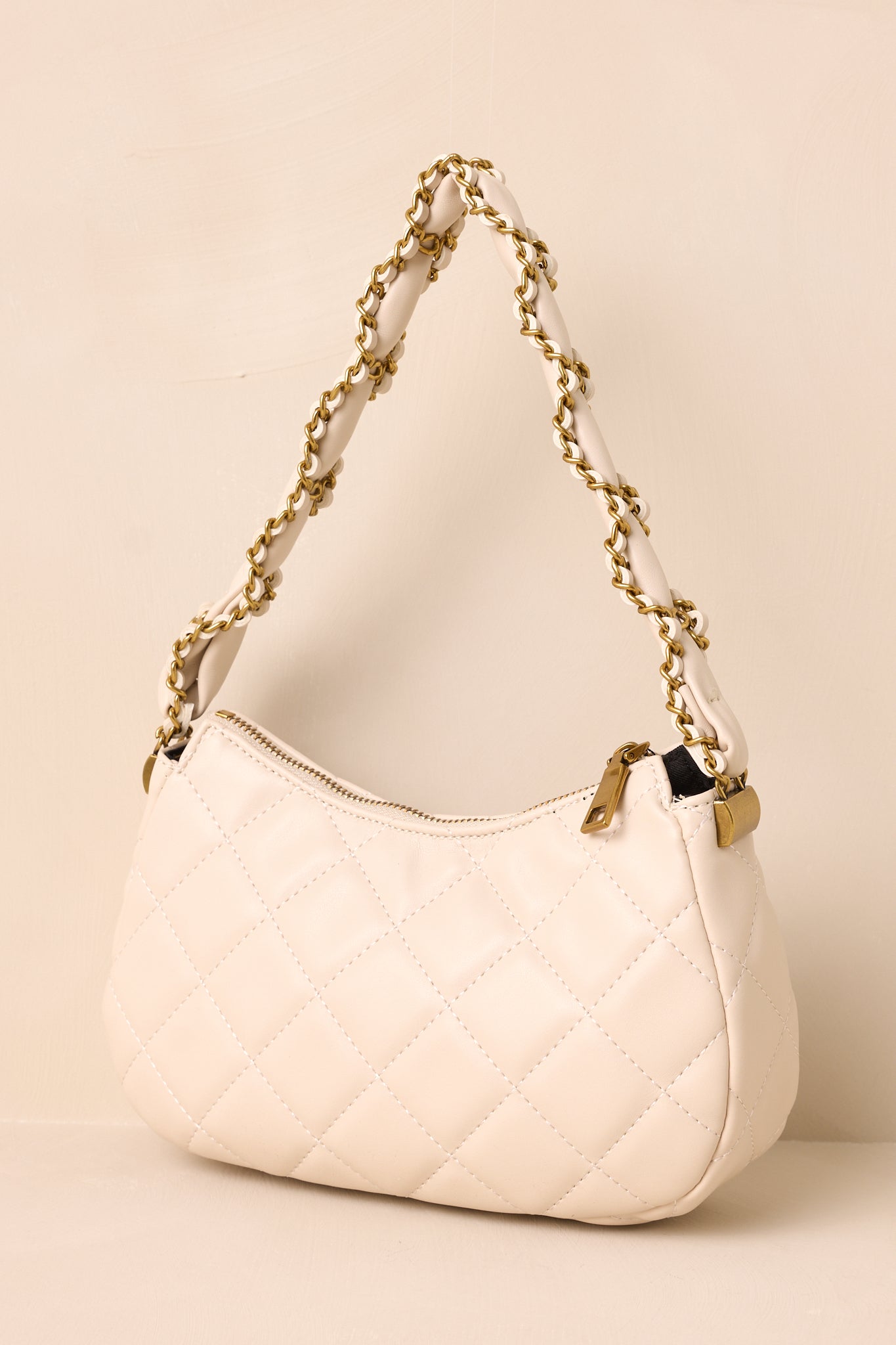 Jaded Serenade White Quilted Handbag