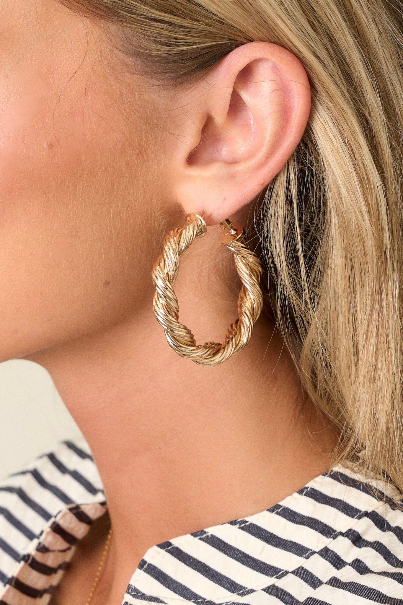 Reaching Out Gold Hoop Earrings