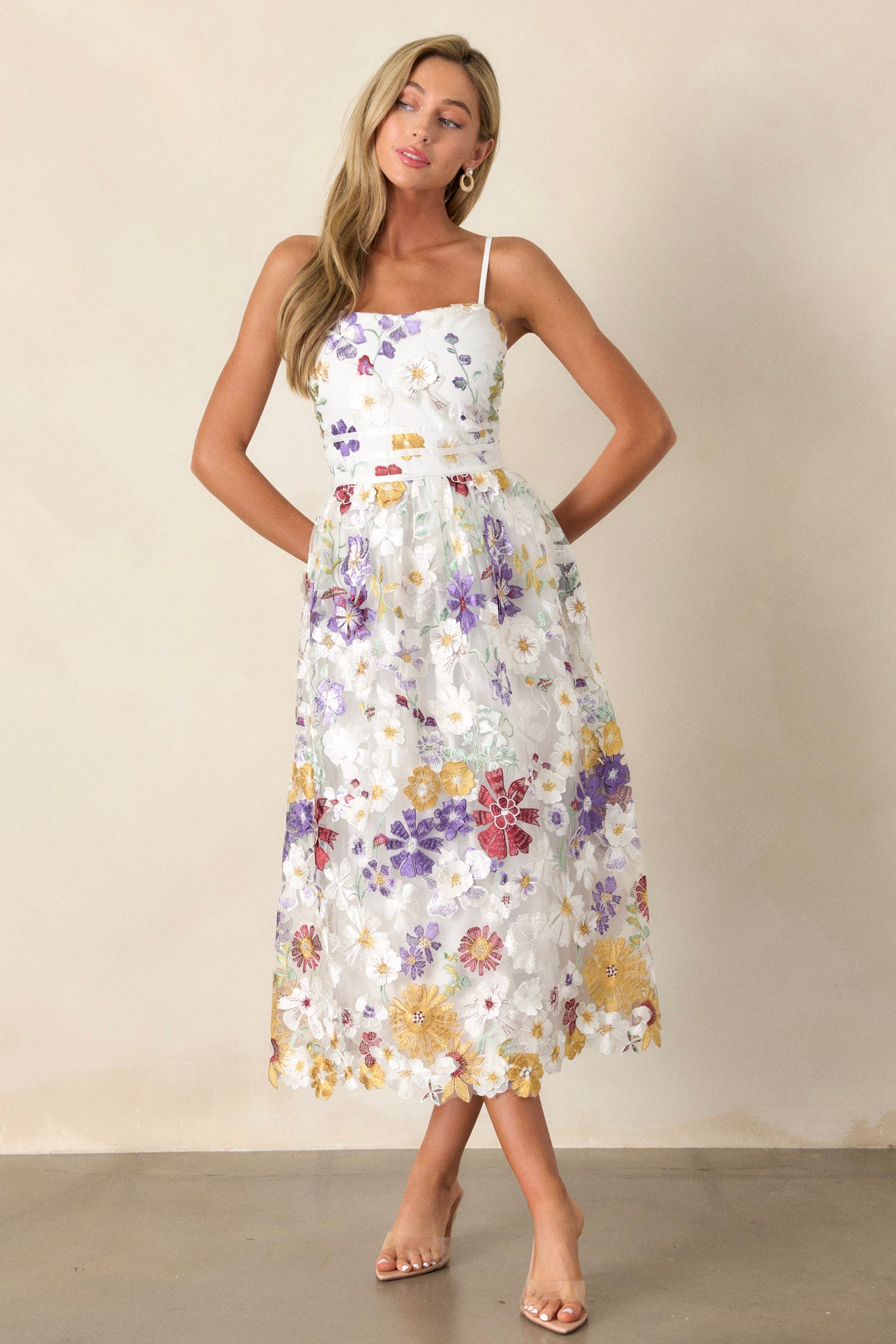 Ivory shops floral dress