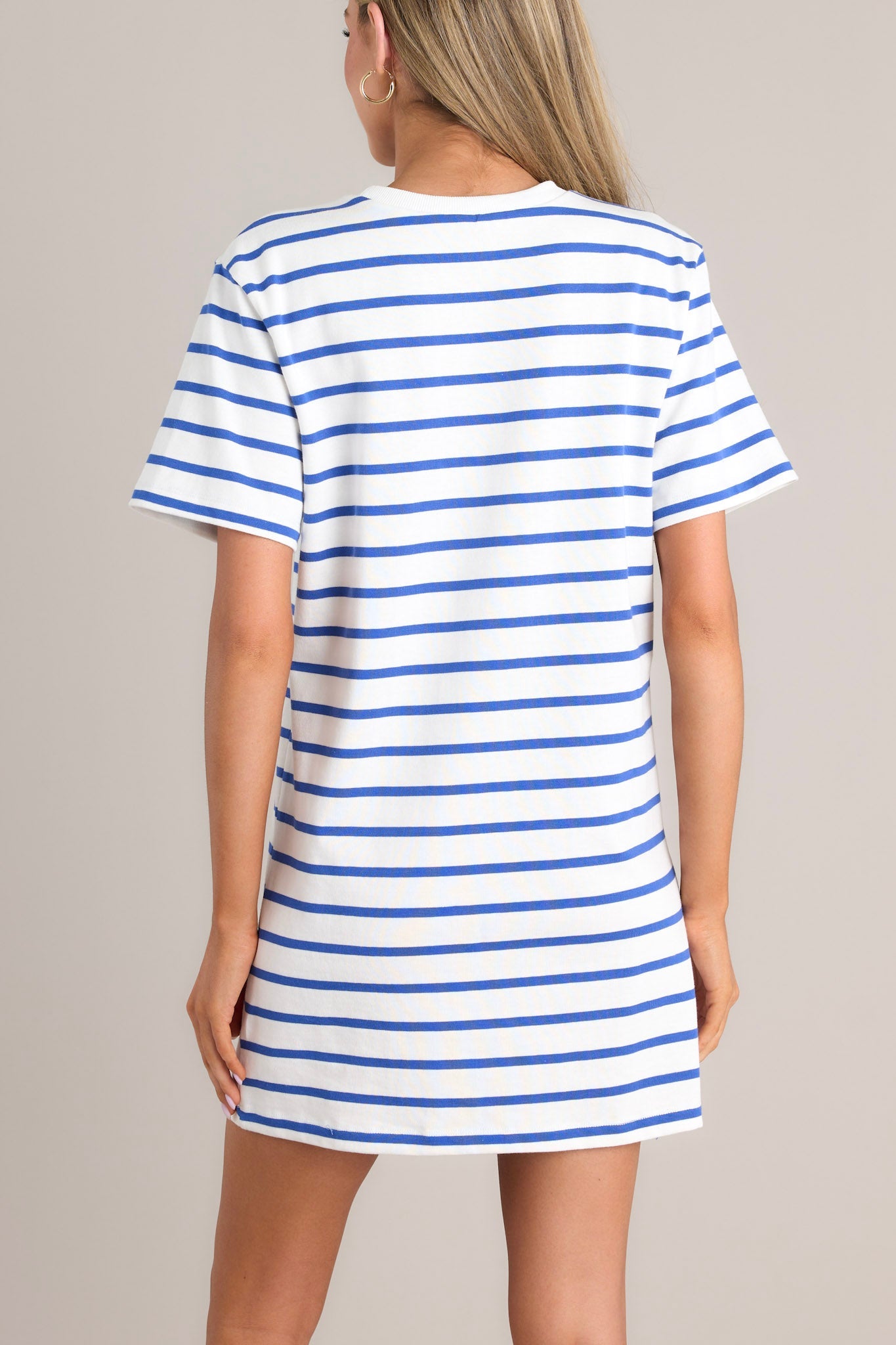 Blue Stripe 100 Cotton T Shirt Dress All Dresses Red Dress