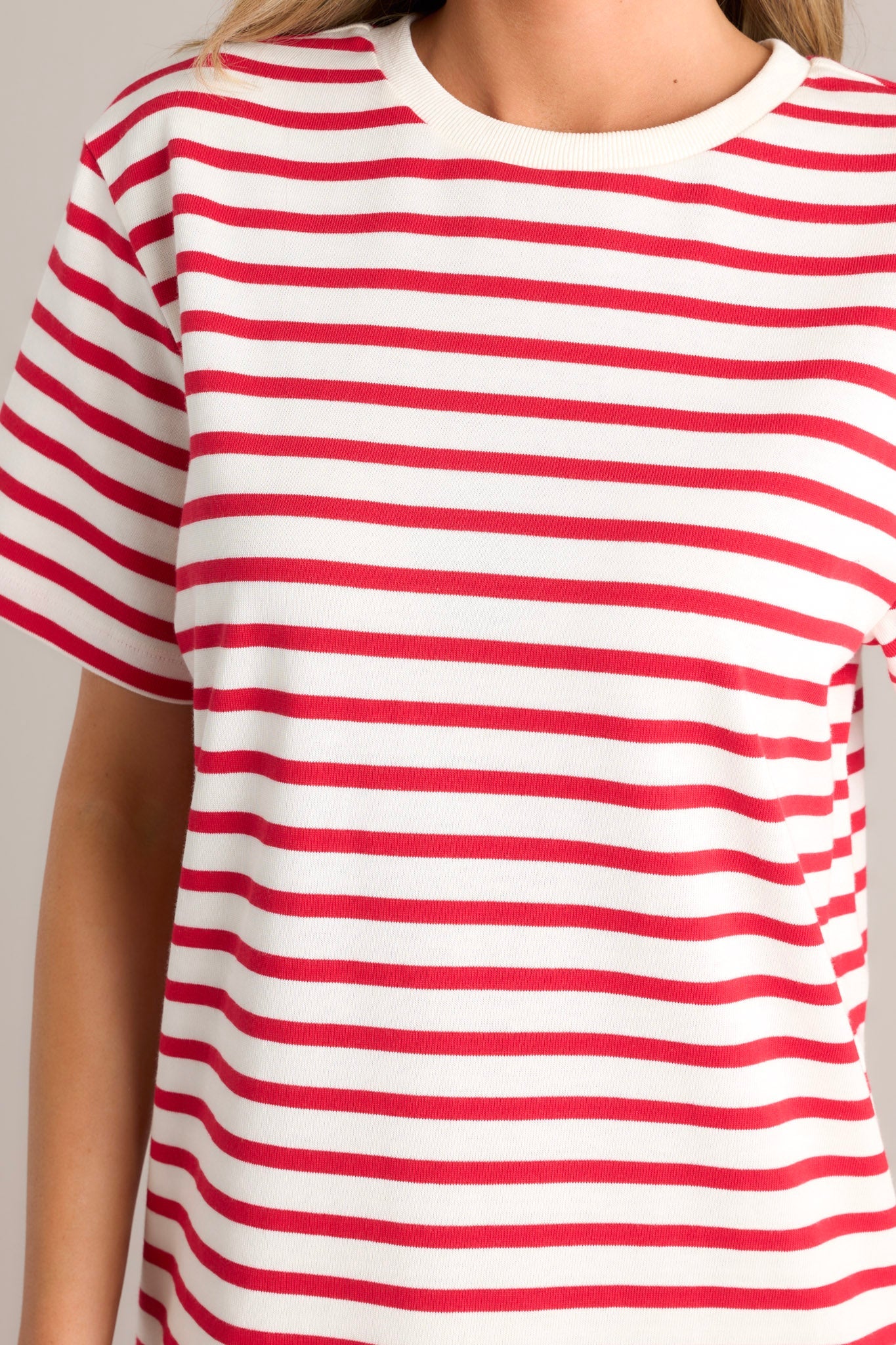 Authentic Moments Red Stripe T-Shirt Dress - Red Dress